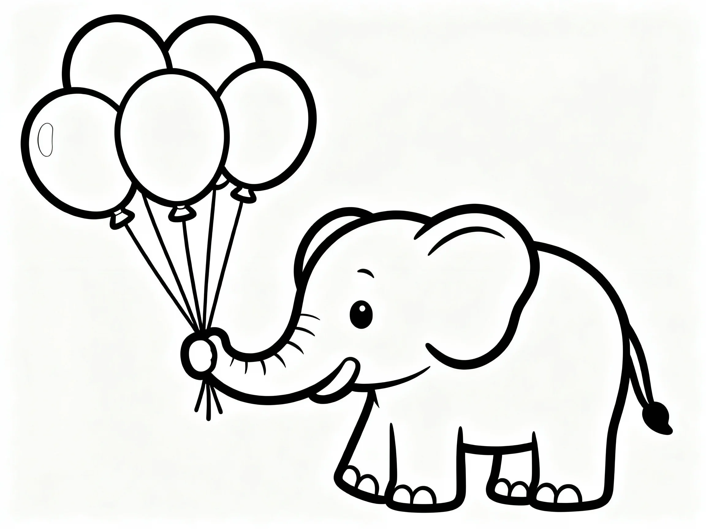 Elephant Holding Balloons