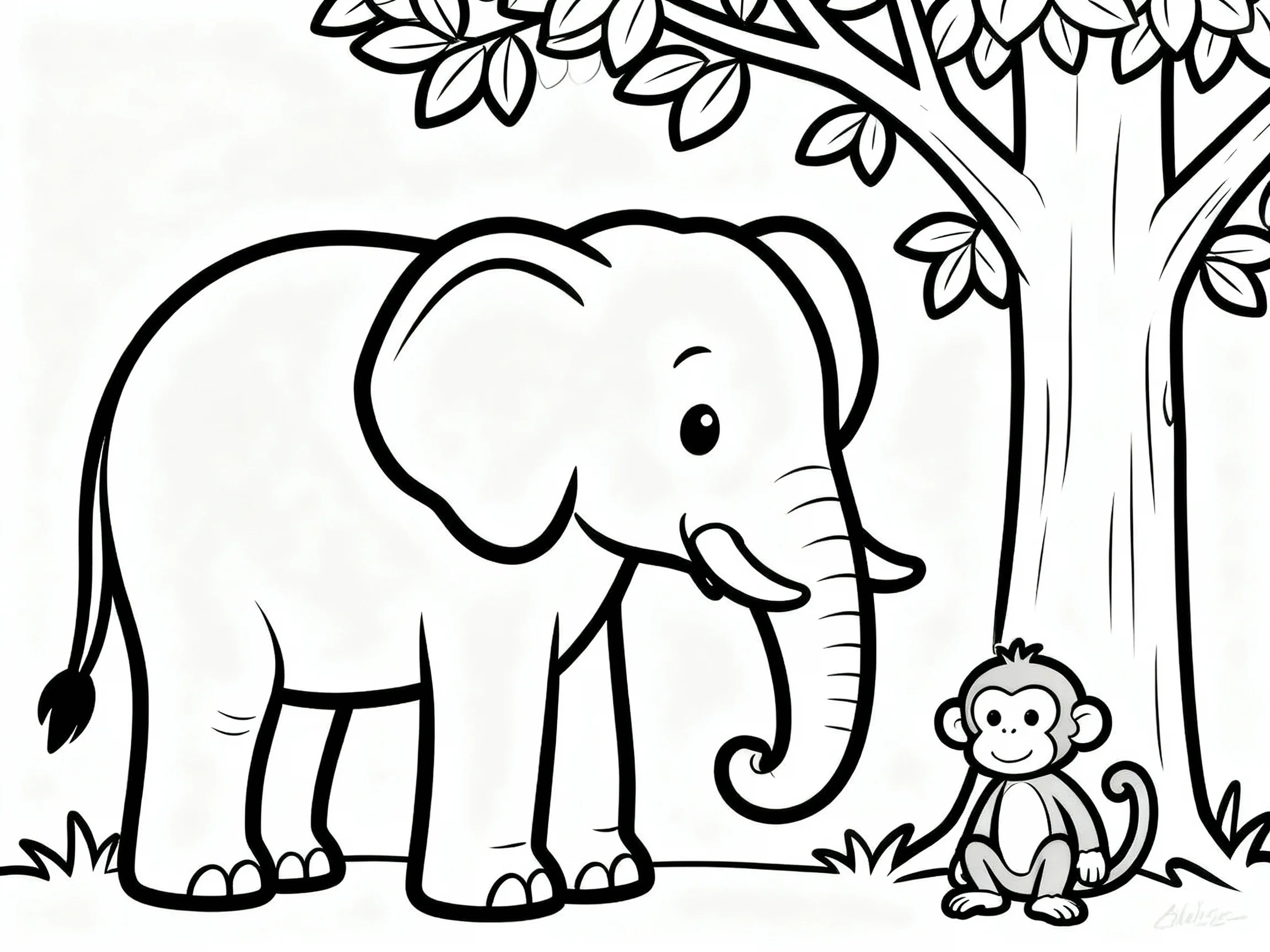Elephant with Monkey Friend