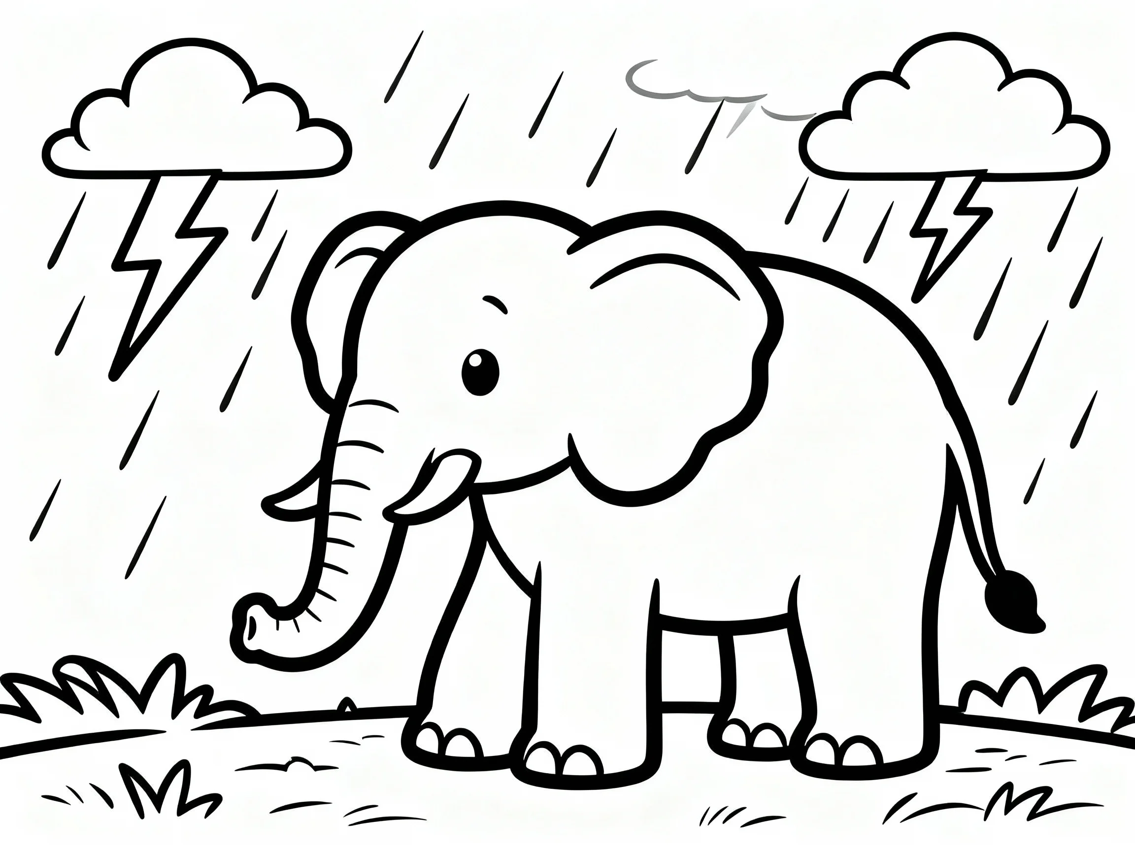 Elephant in a Thunderstorm