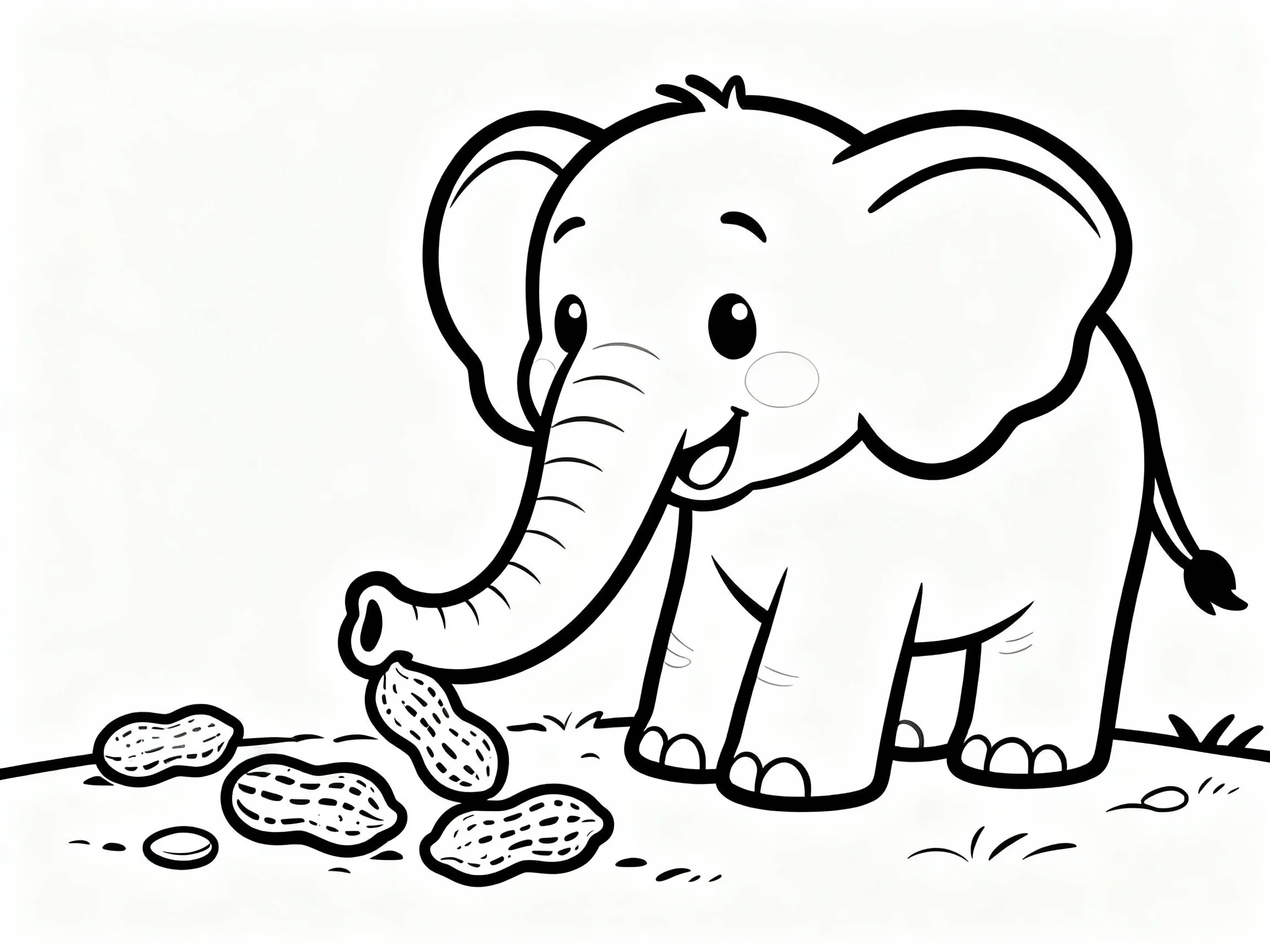 Elephant Eating Peanuts