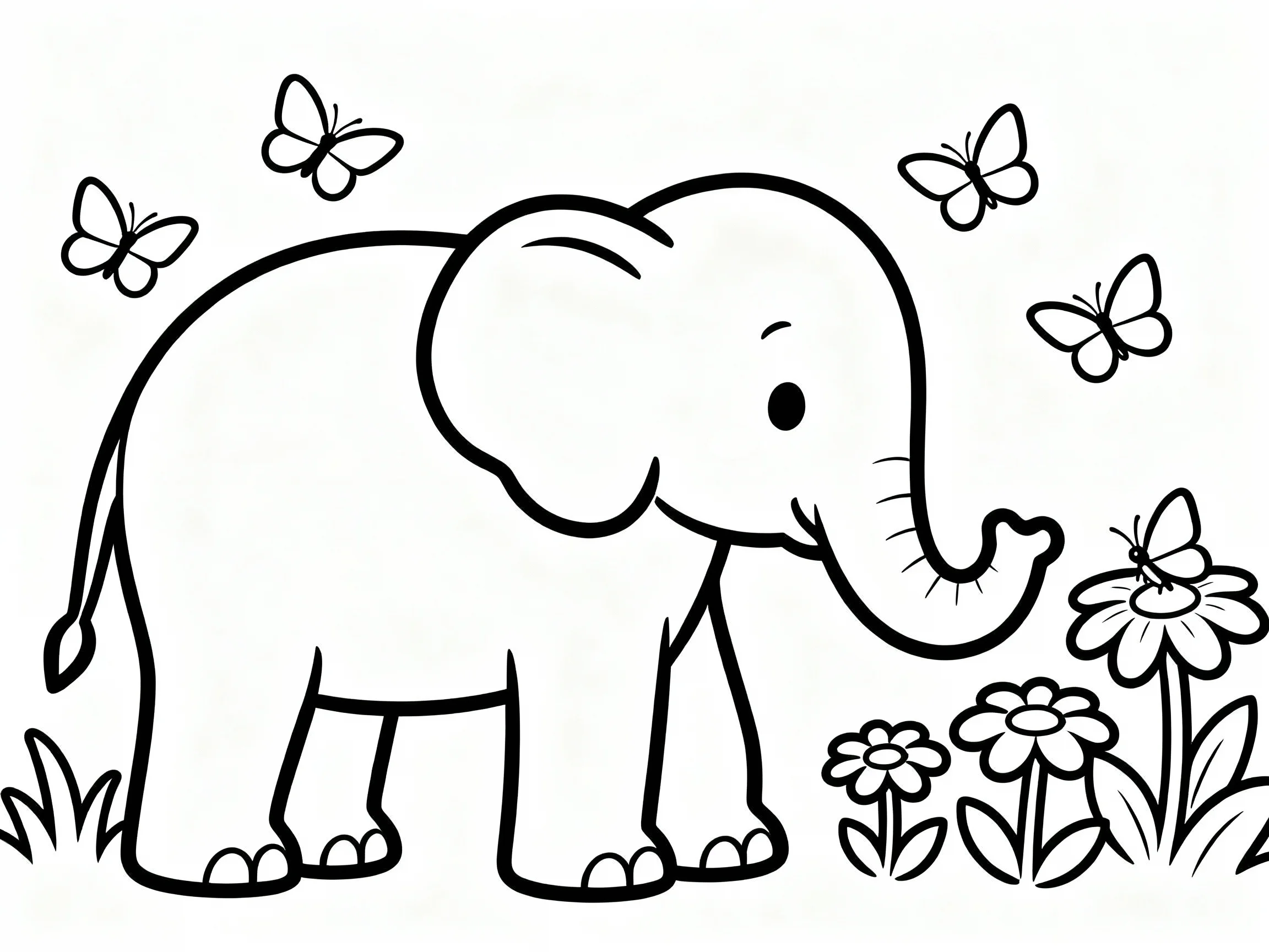 Elephant with Butterfly Friends