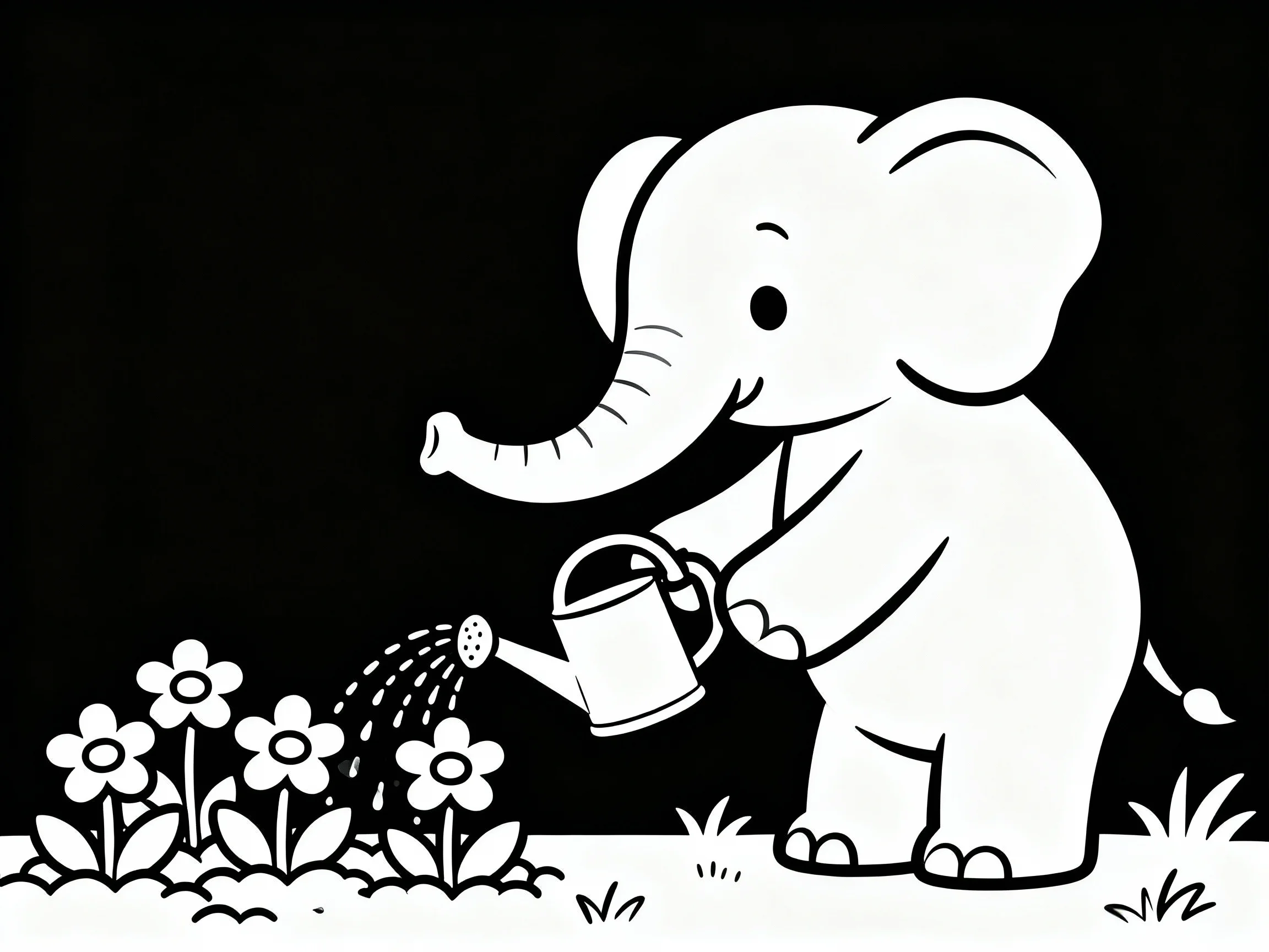 Elephant Near Watering Can