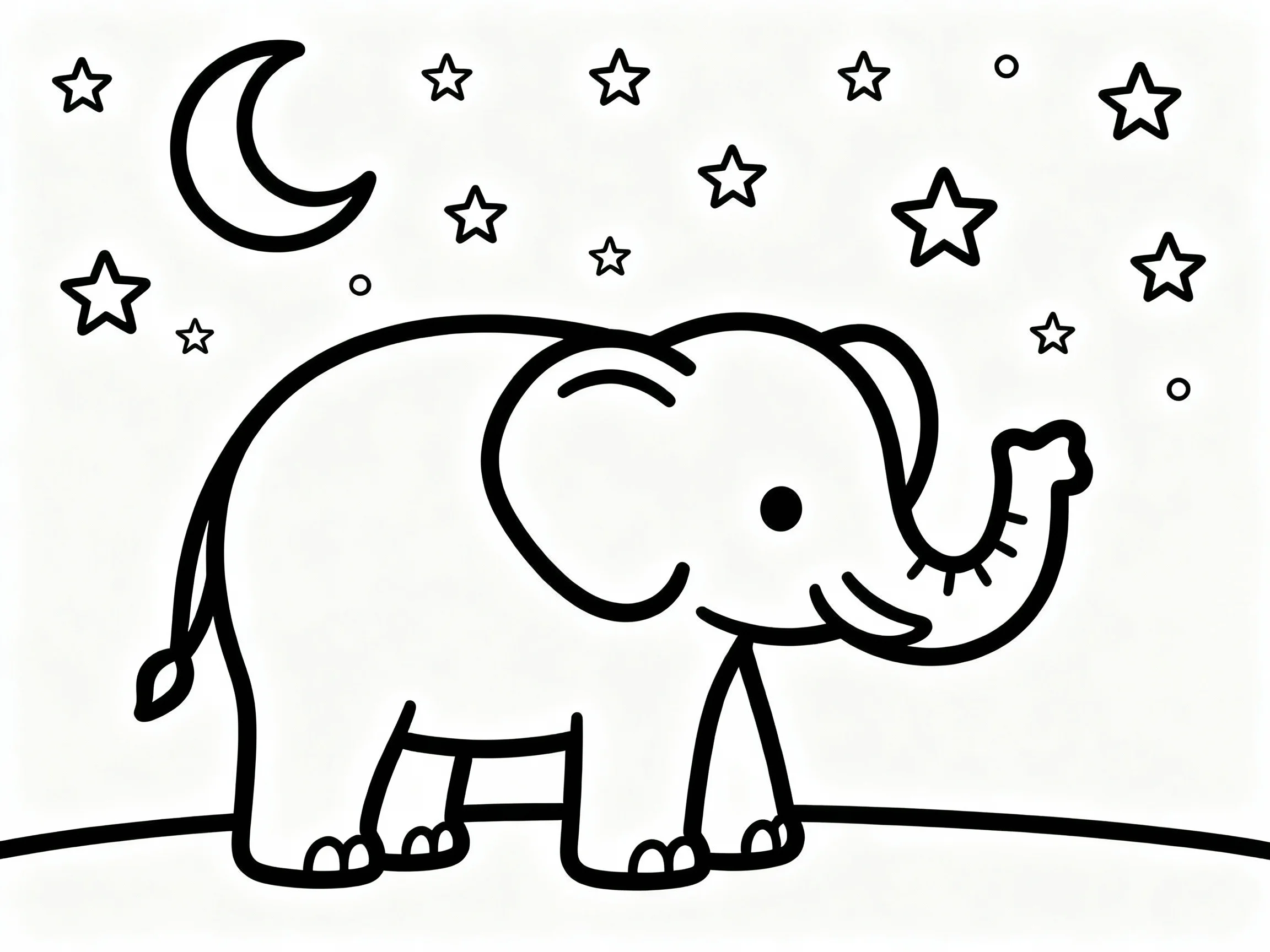 Elephant in Starry Night