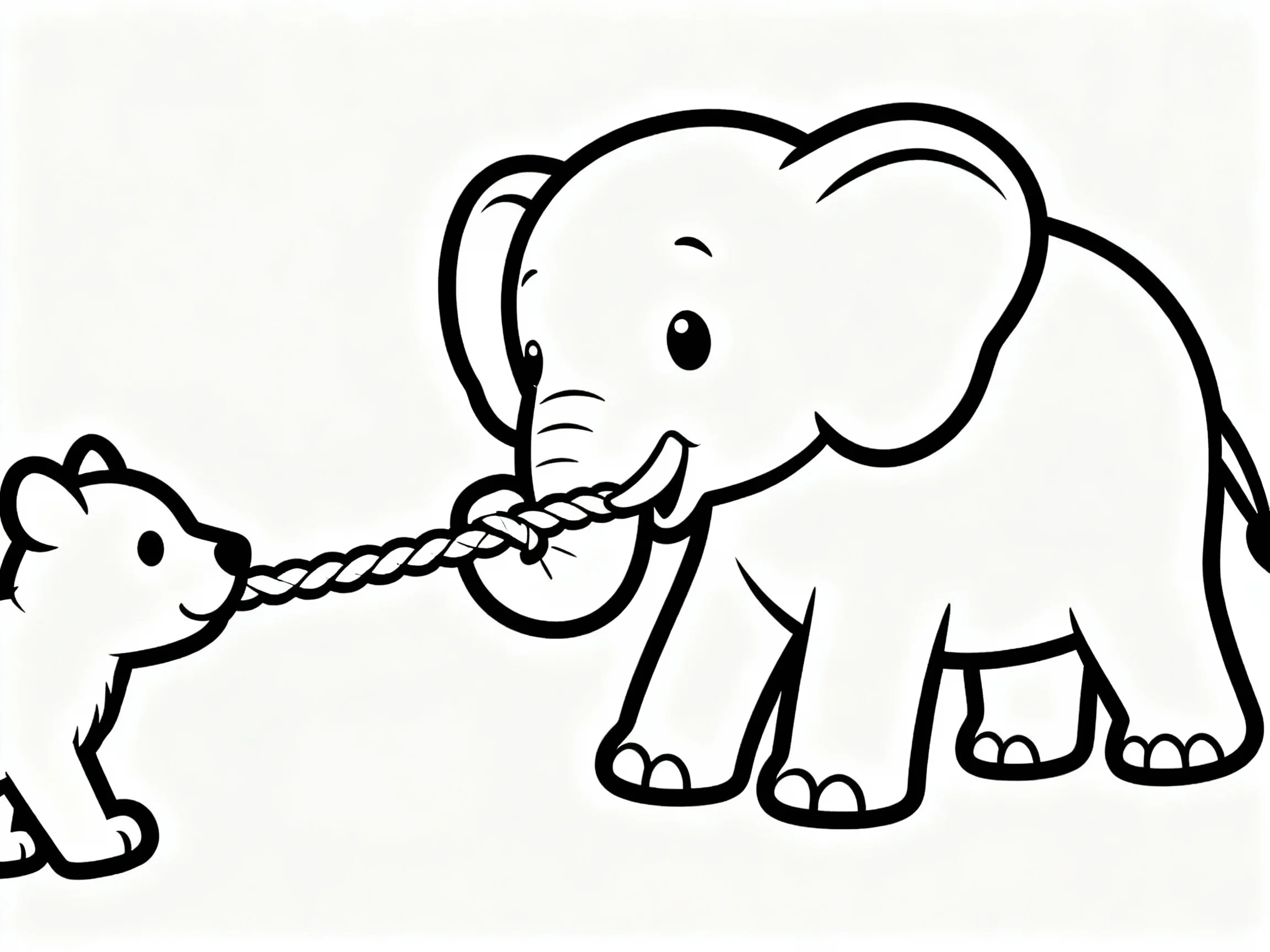 Elephant Playing Tug of War