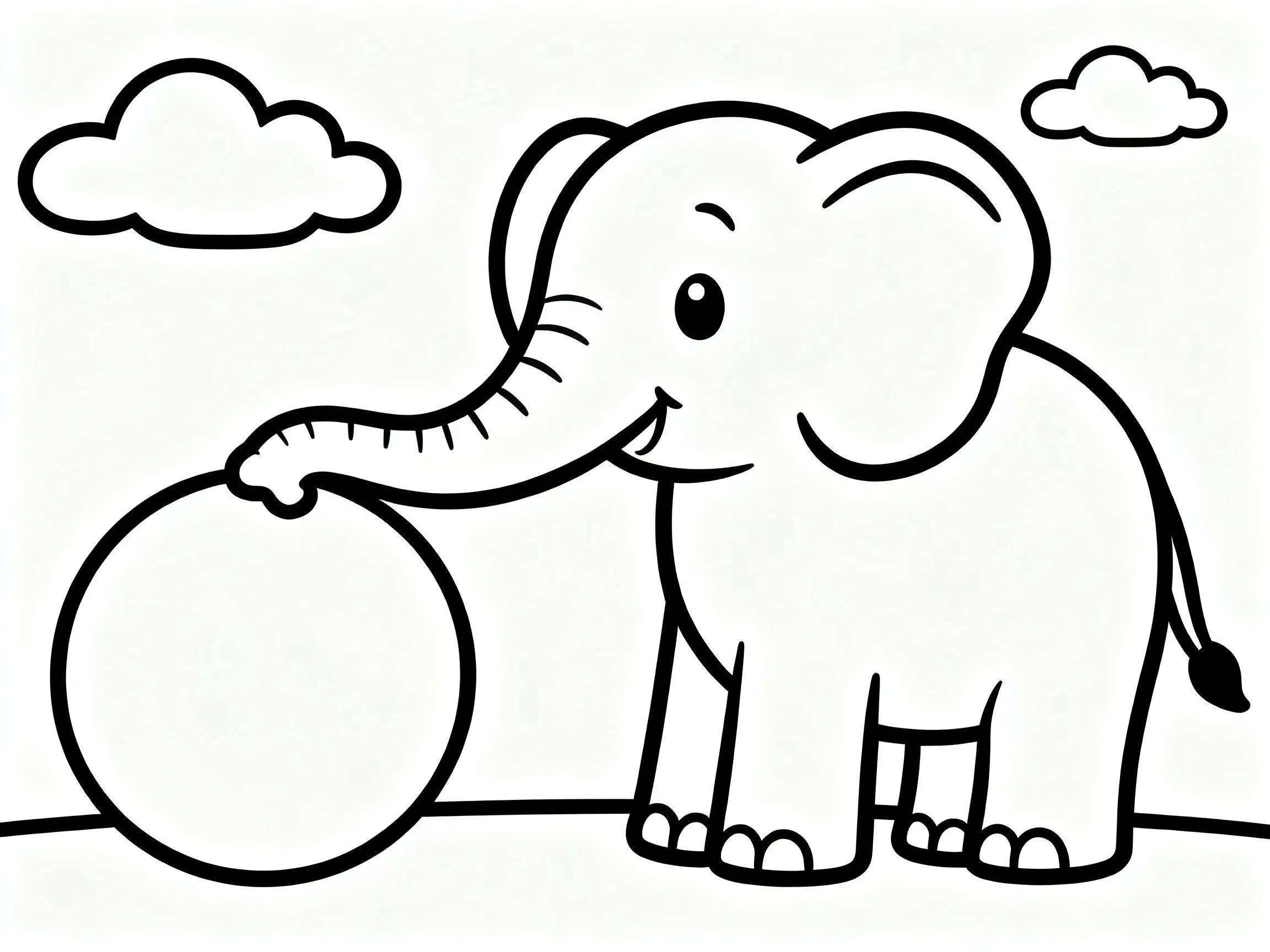 Elephant Playing with Ball