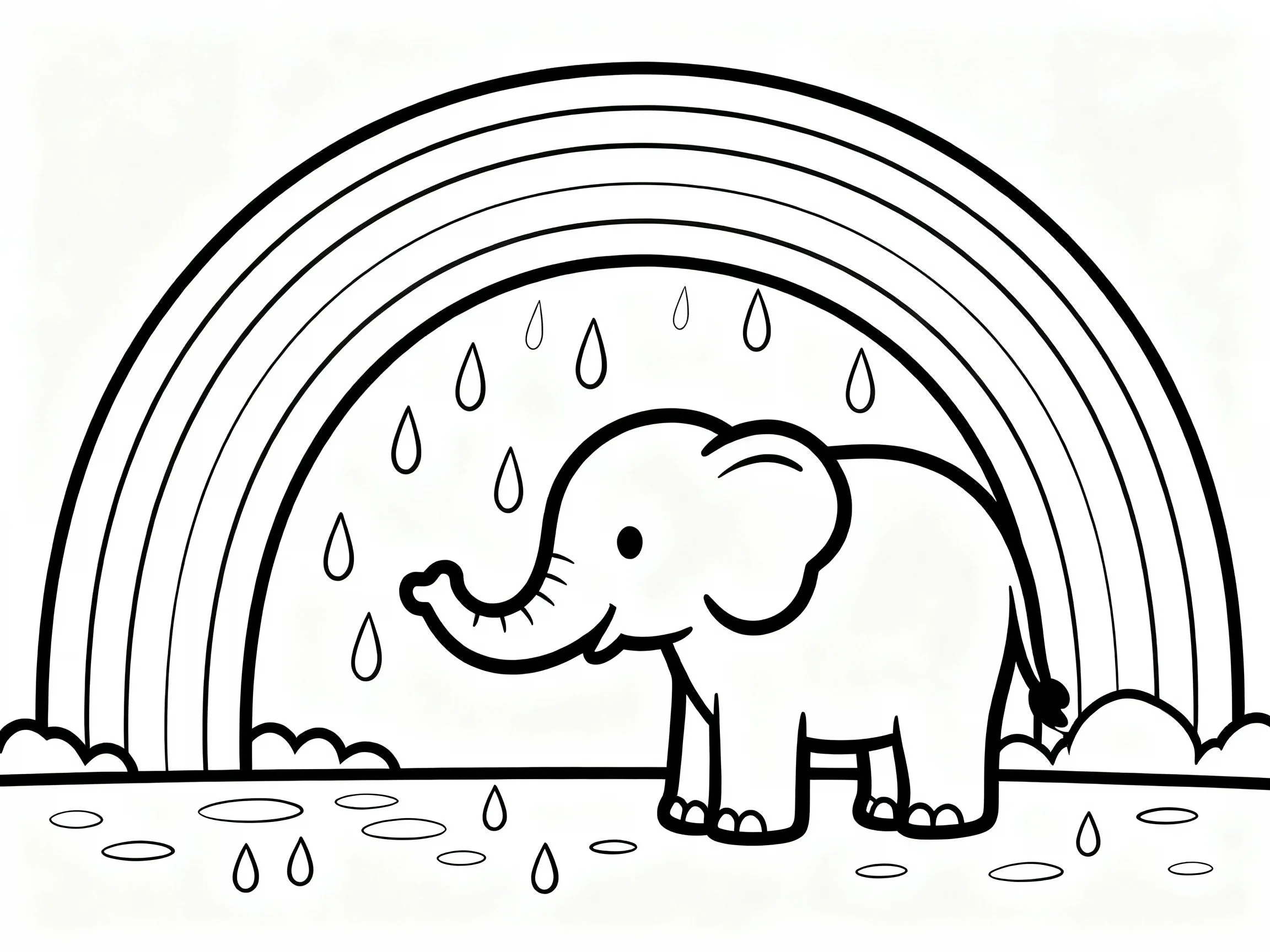 Elephant with Rainbow