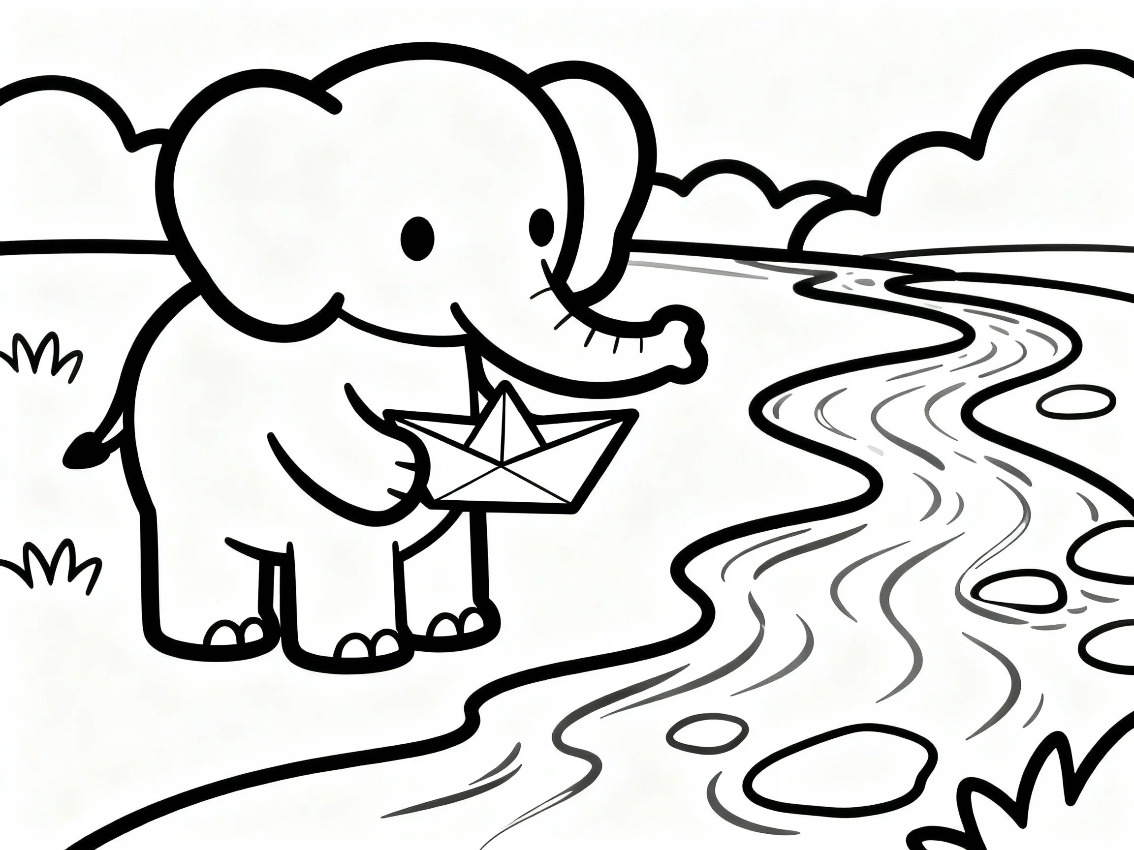 Elephant with Paper Boat