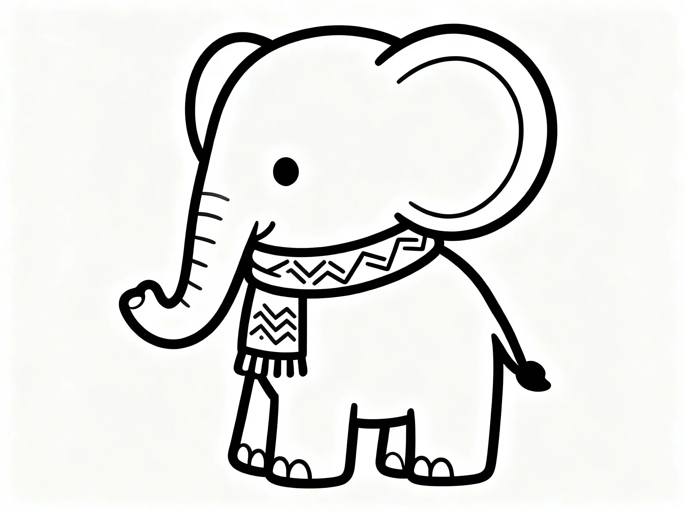 Elephant Wearing Scarf