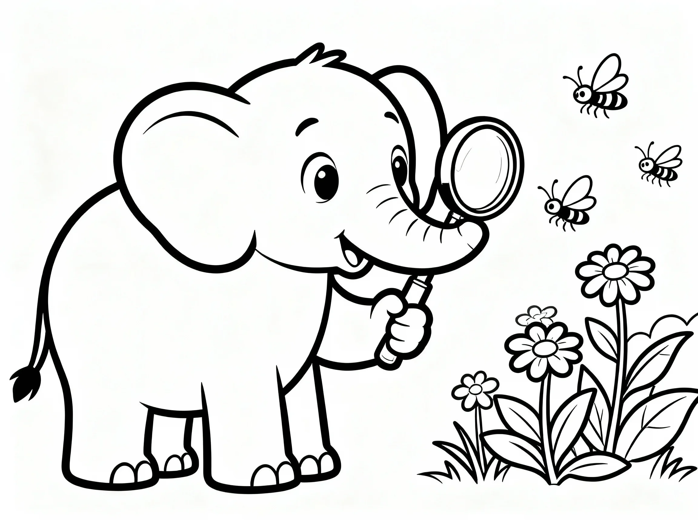 Elephant with Magnifying Glass