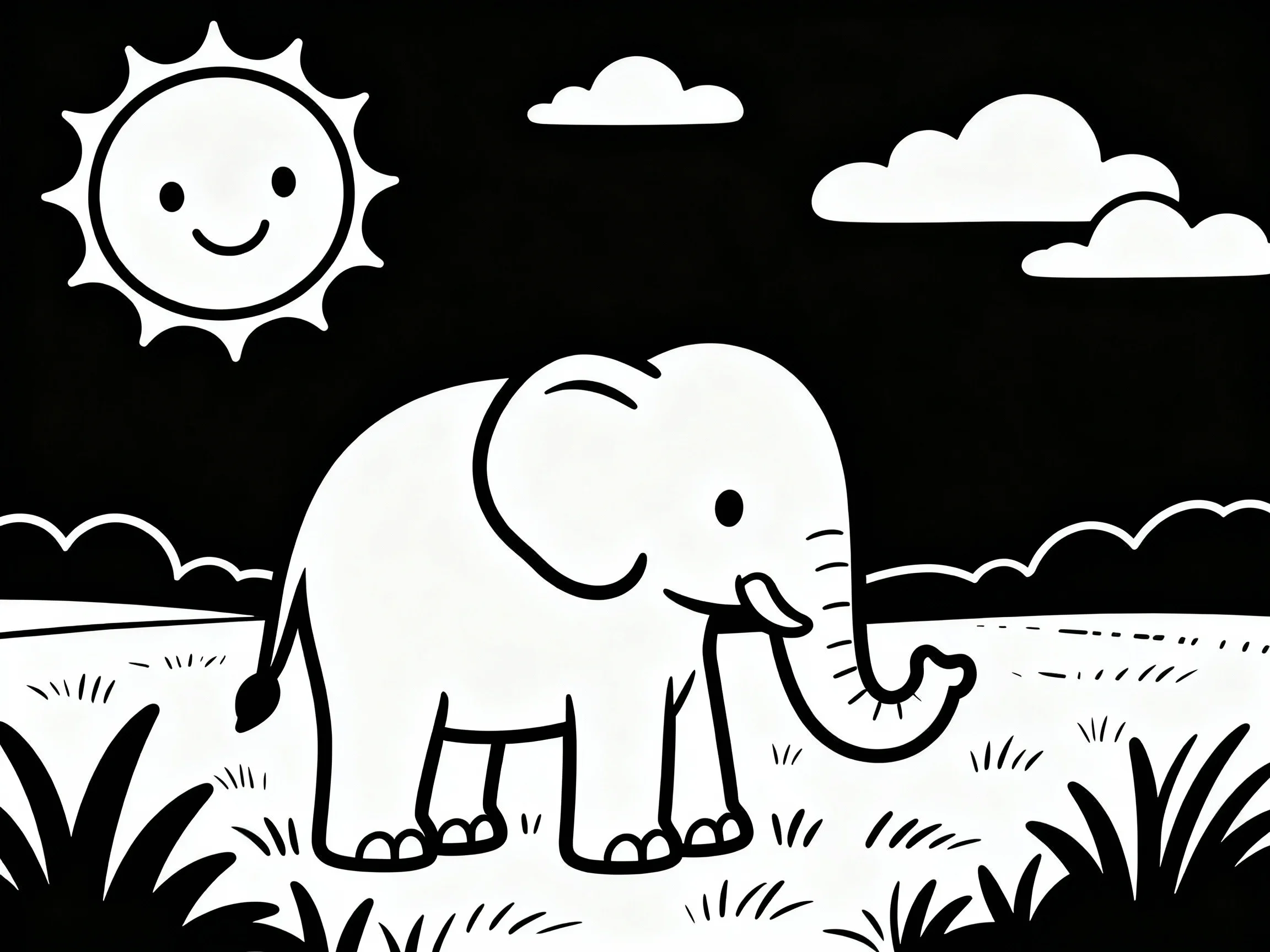 Elephant Under a Sunny Sky