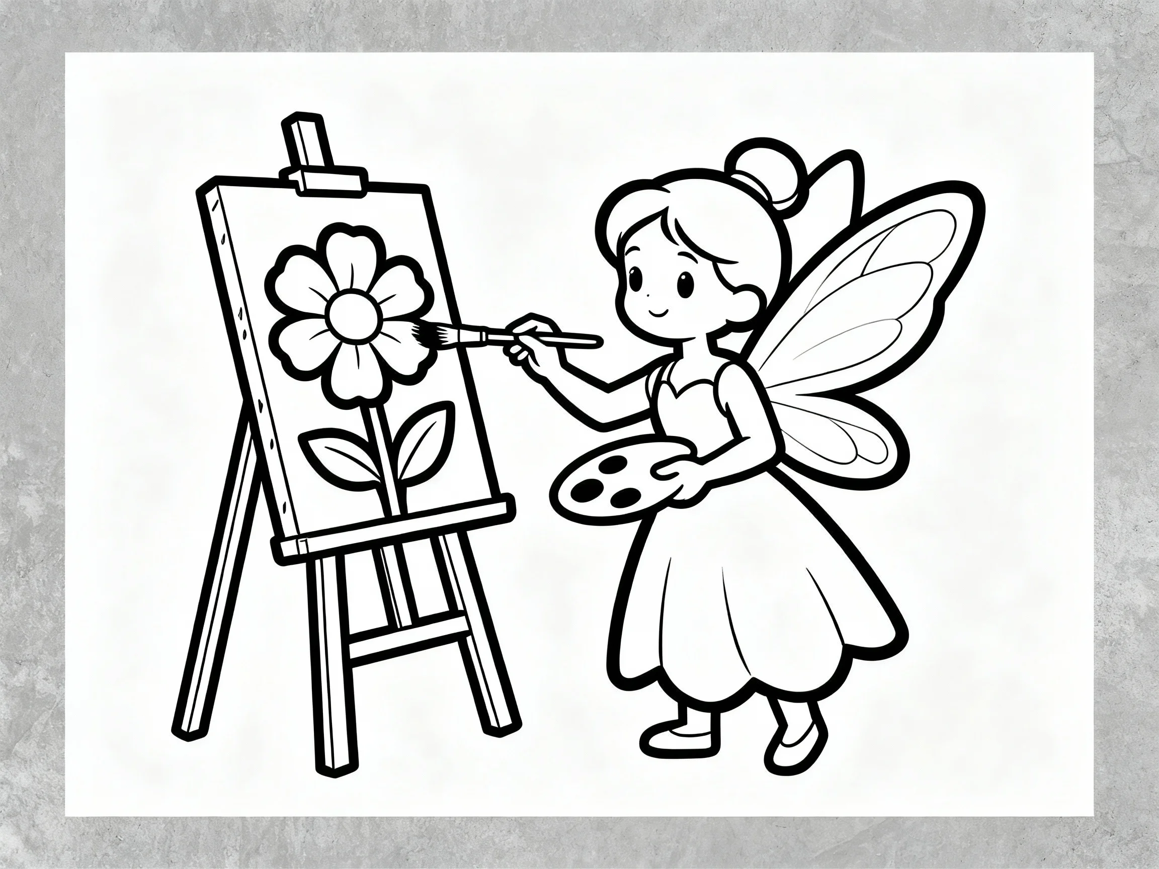 Fairy Painting a Flower