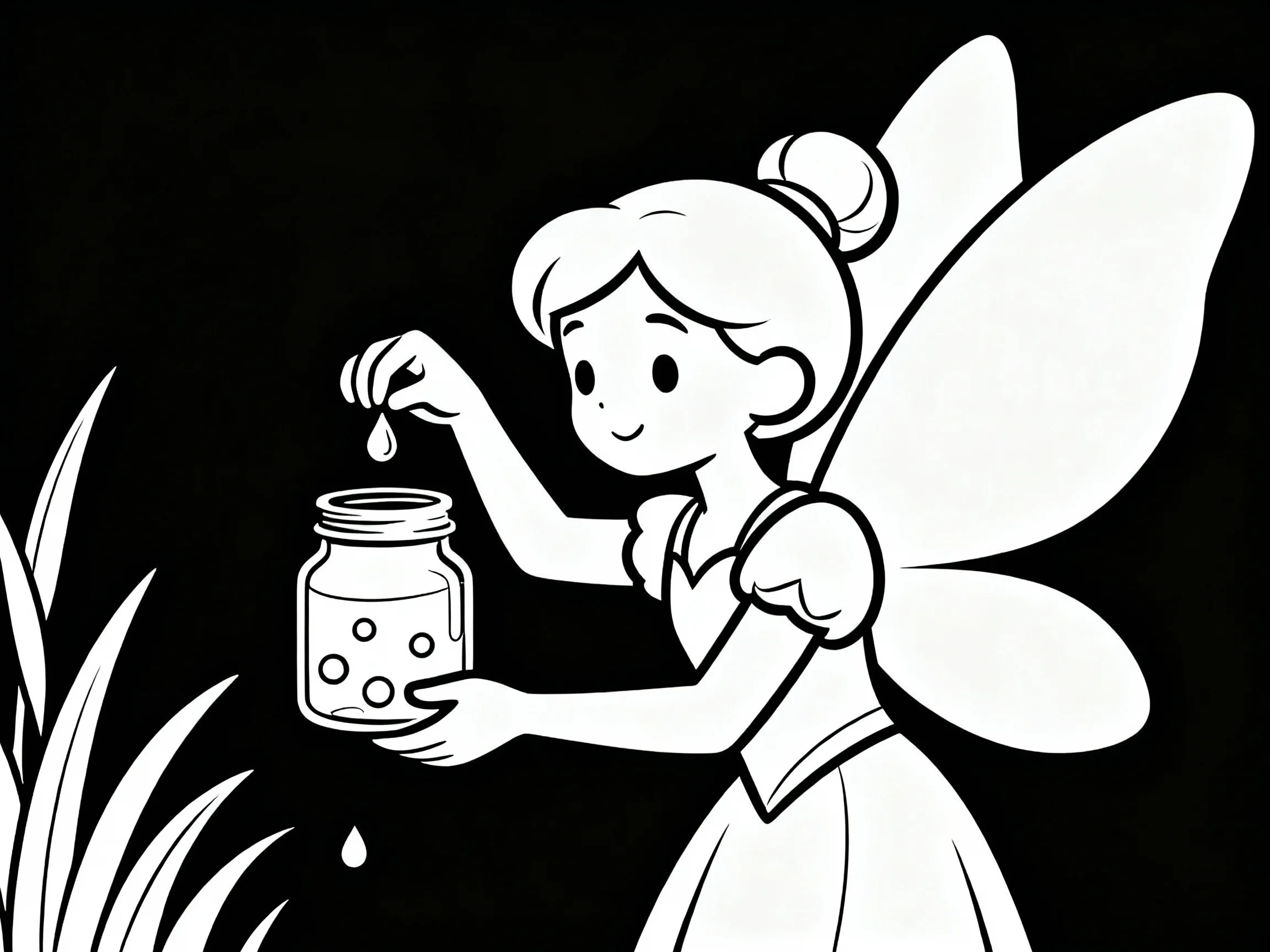 Fairy Collecting Dewdrops