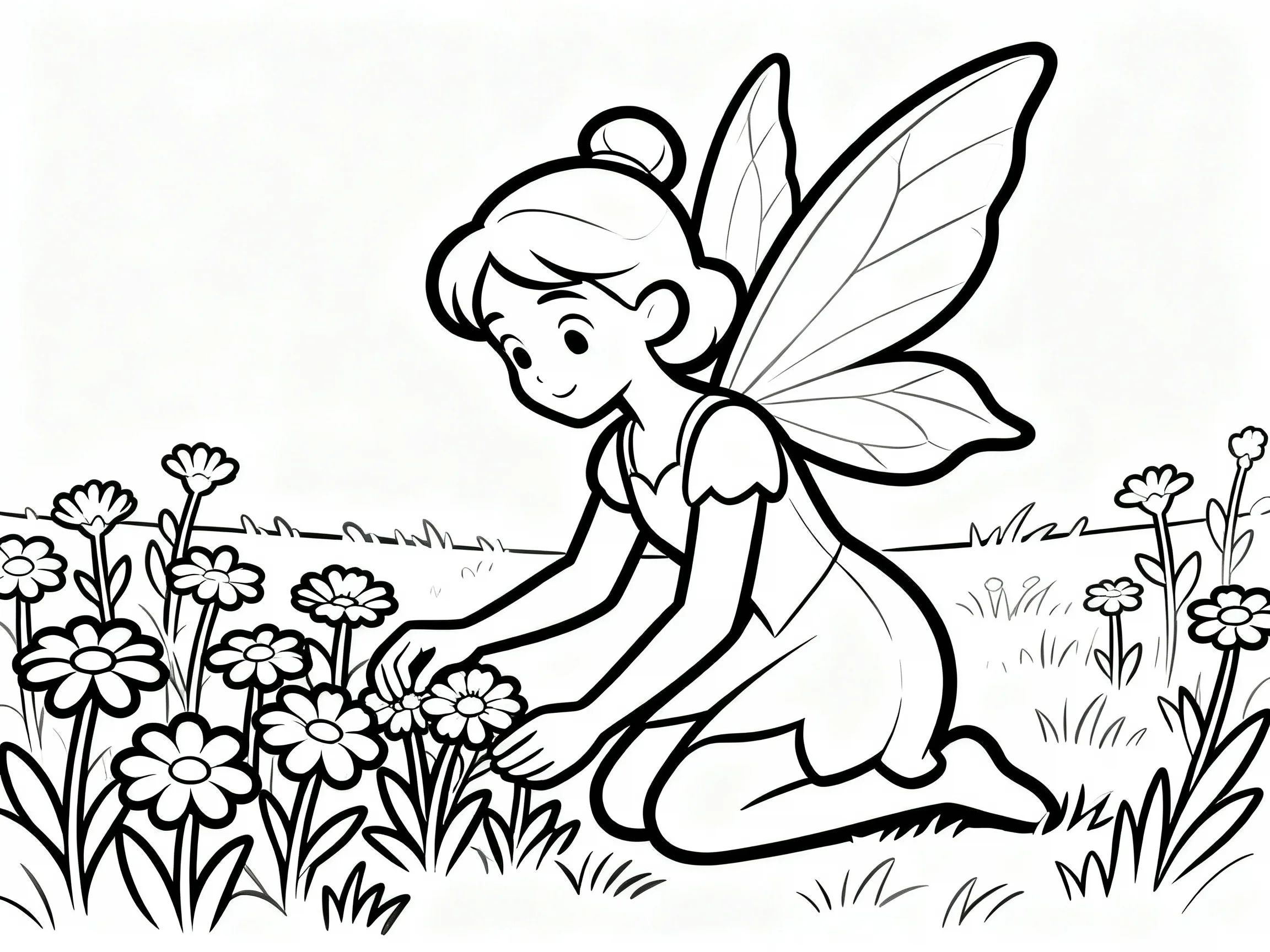 Fairy Picking Wildflowers