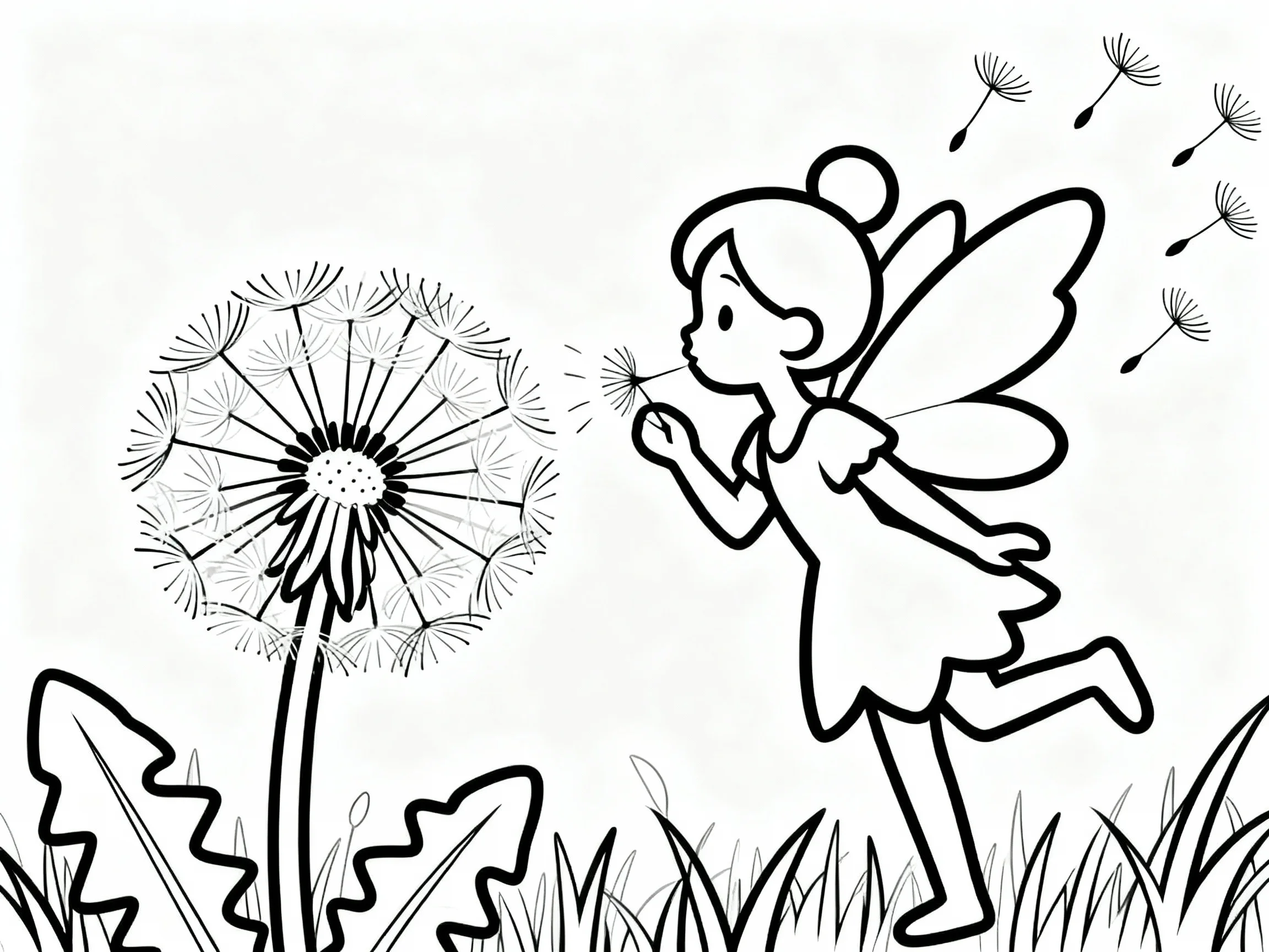 Fairy Blowing Dandelion Seeds