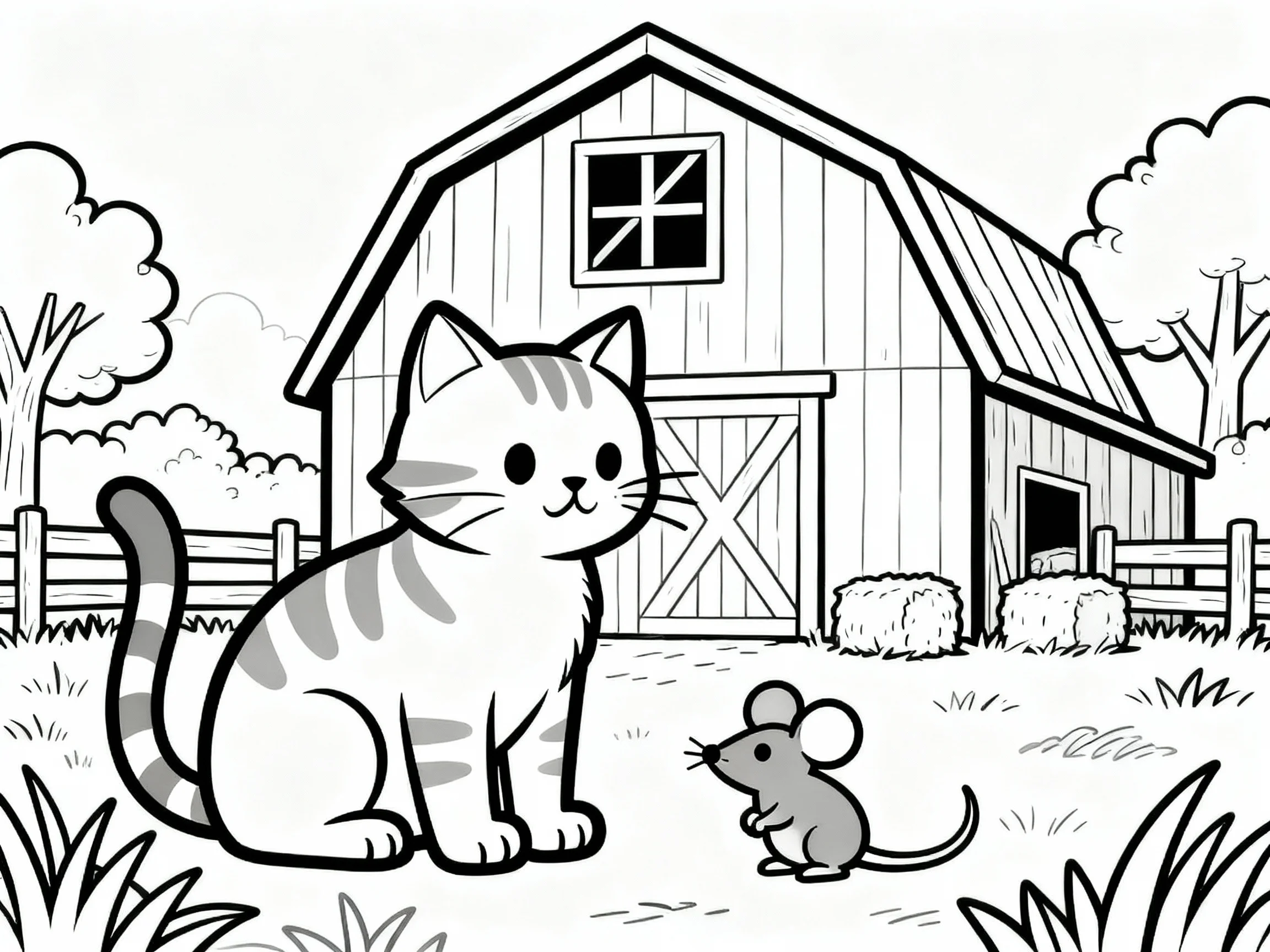 Cat and Mouse on Farm