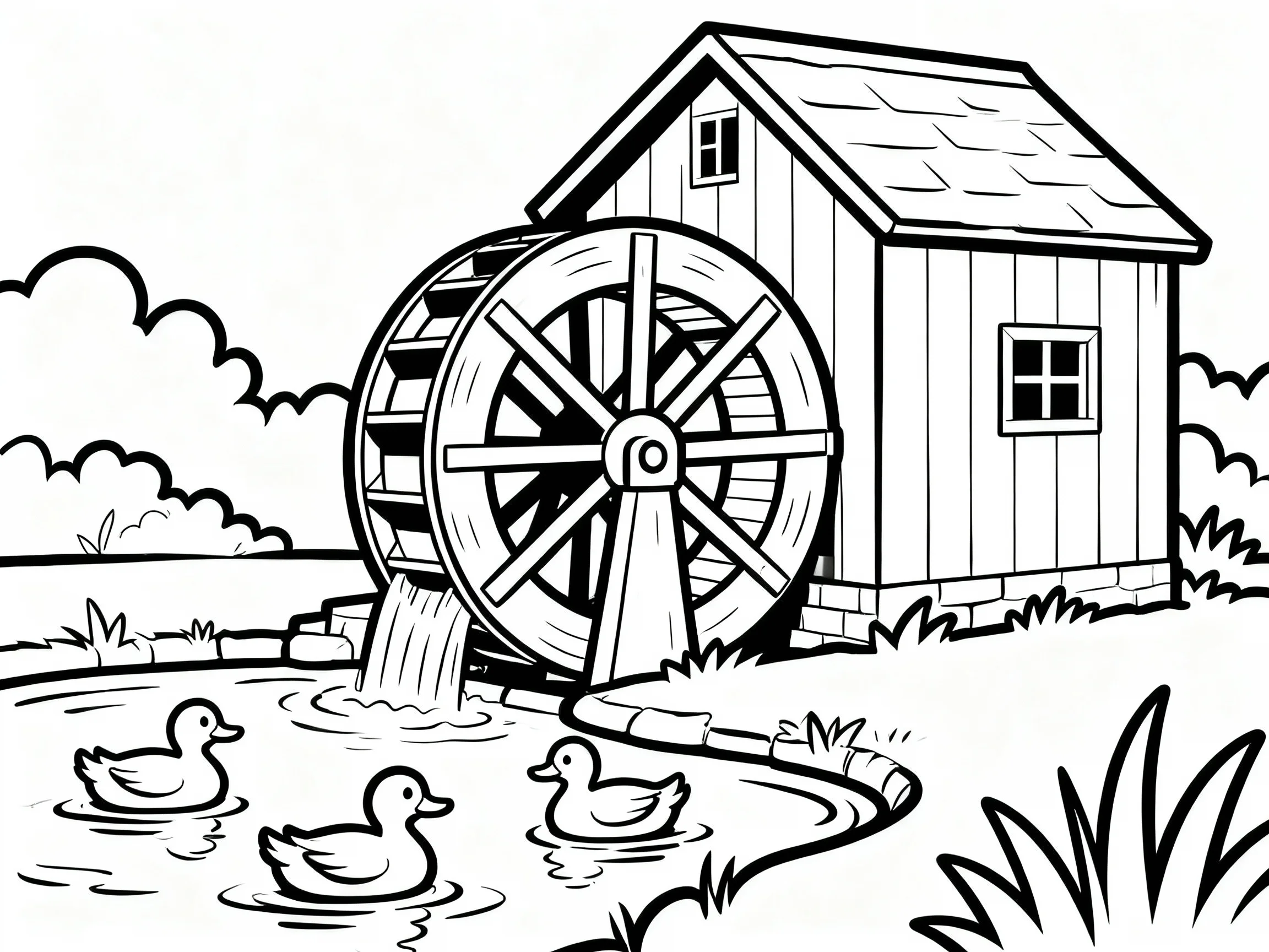 Watermill and Ducks