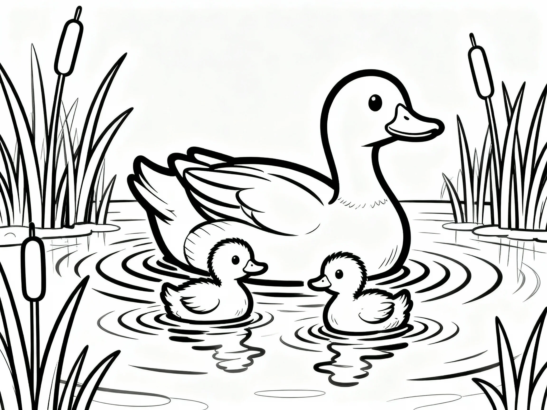 Duck Family at the Pond