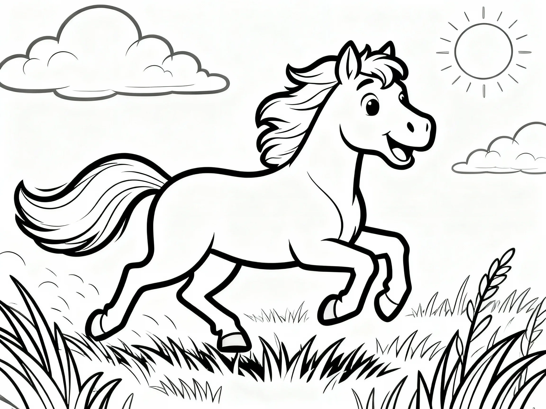 Horse Running in a Field