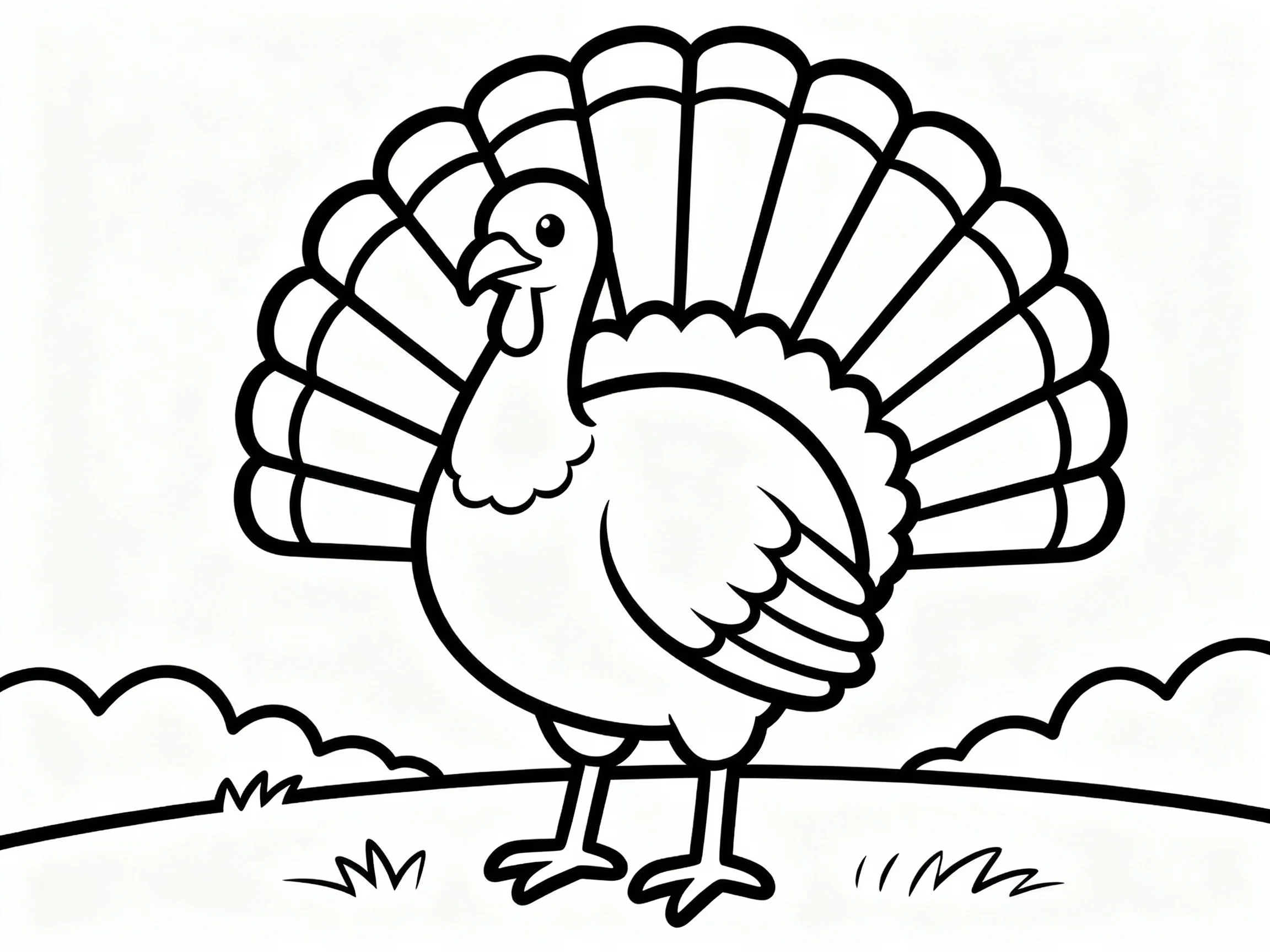 Turkey Showing Feathers