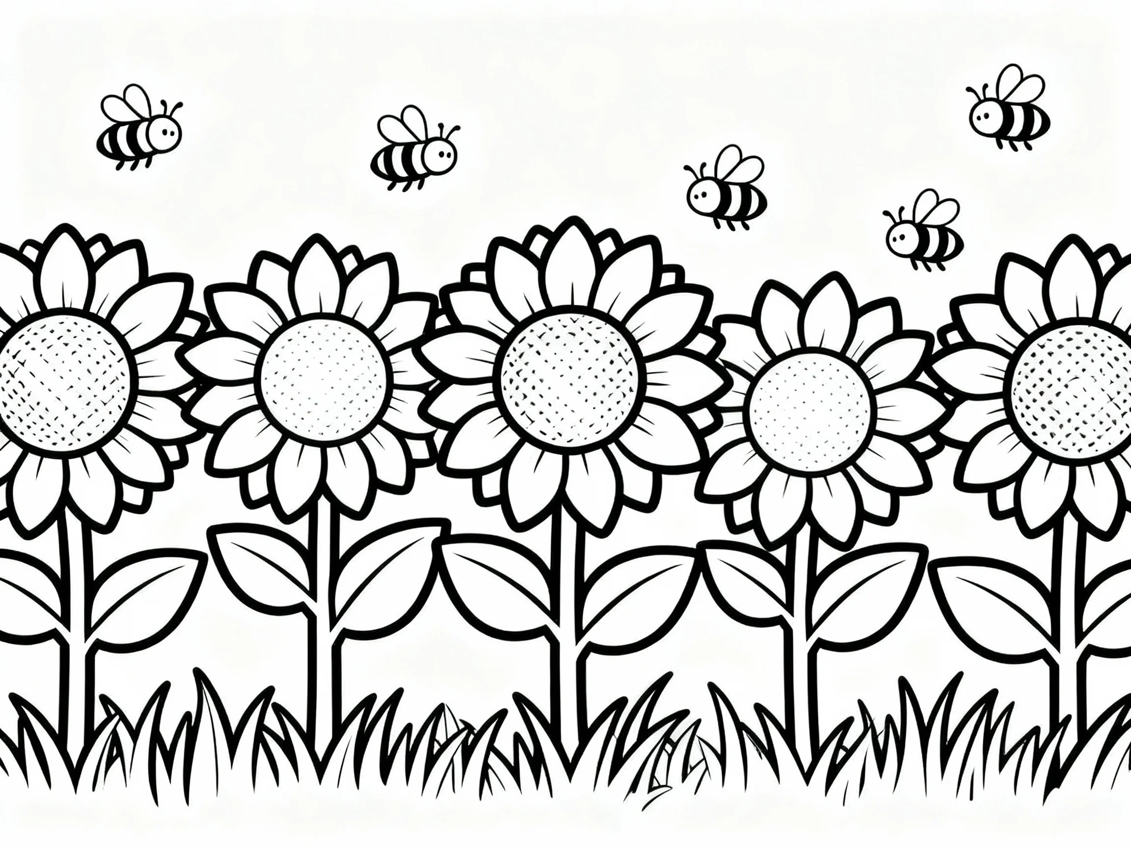 Sunflowers and Bees