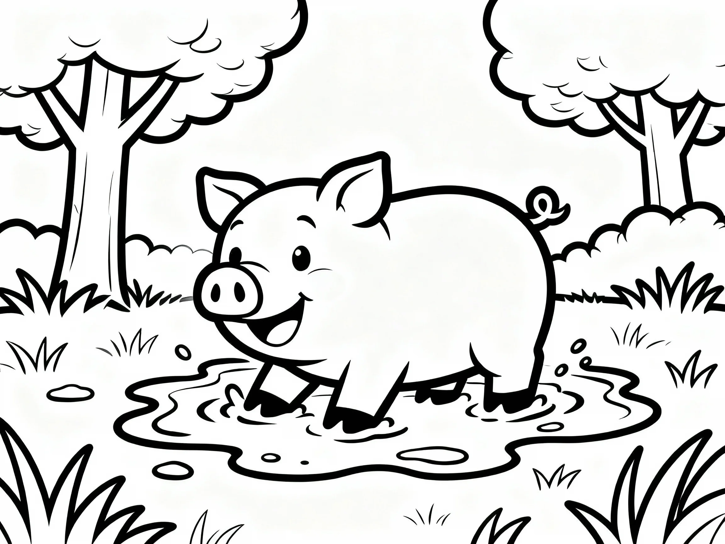 Happy Pig Wallowing