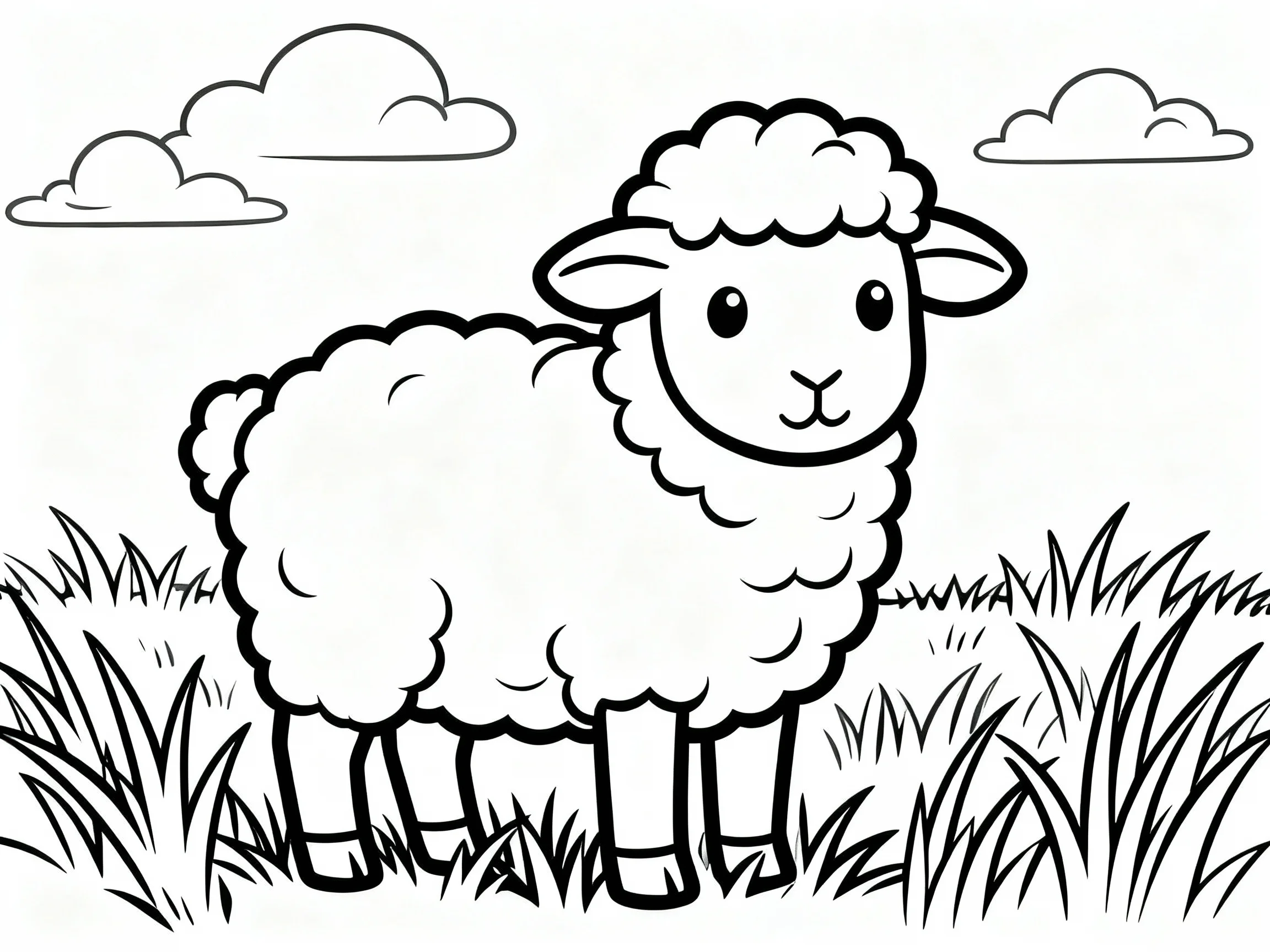 Sheep with Fluffy Wool