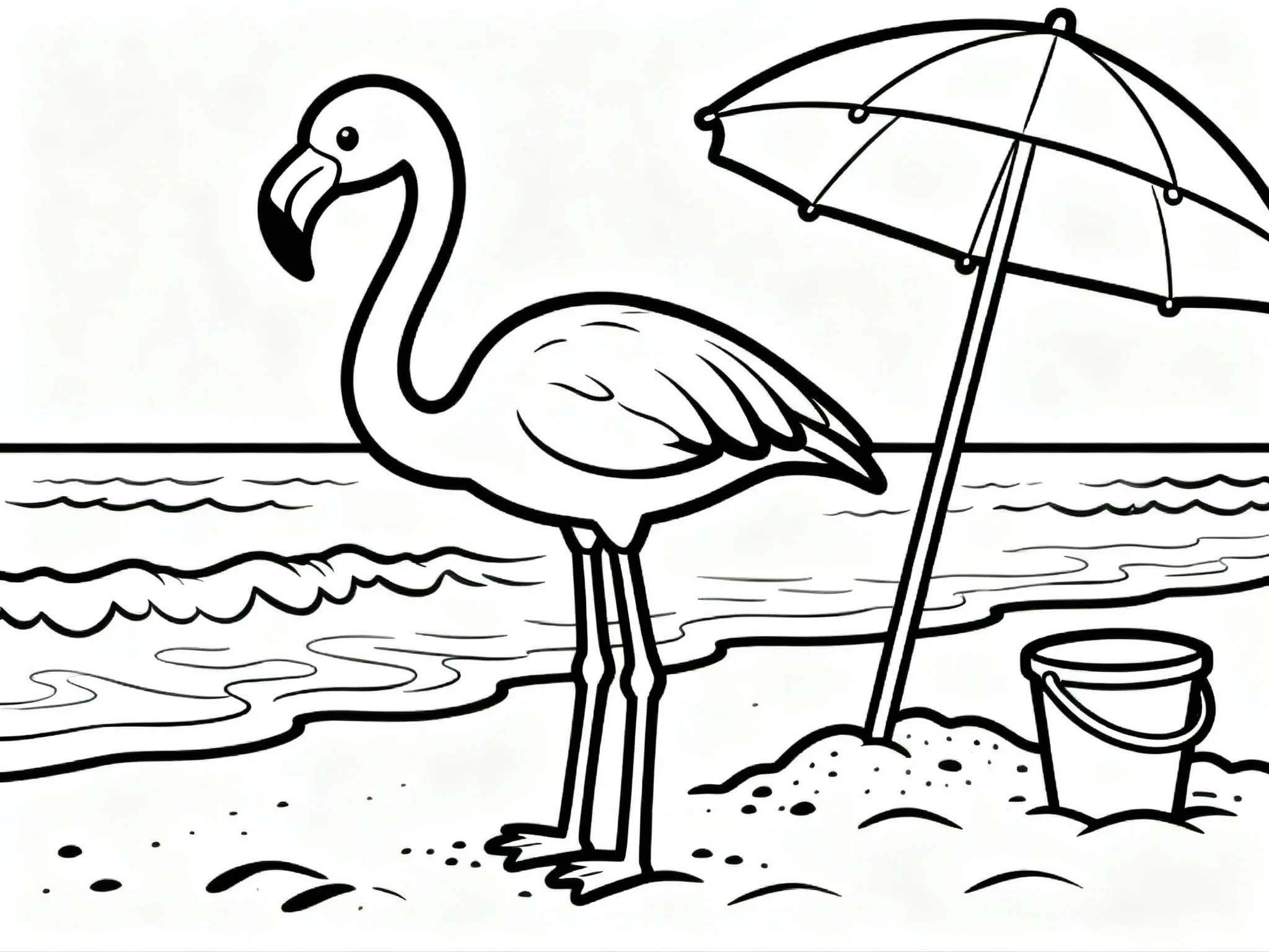 Flamingo on Beach