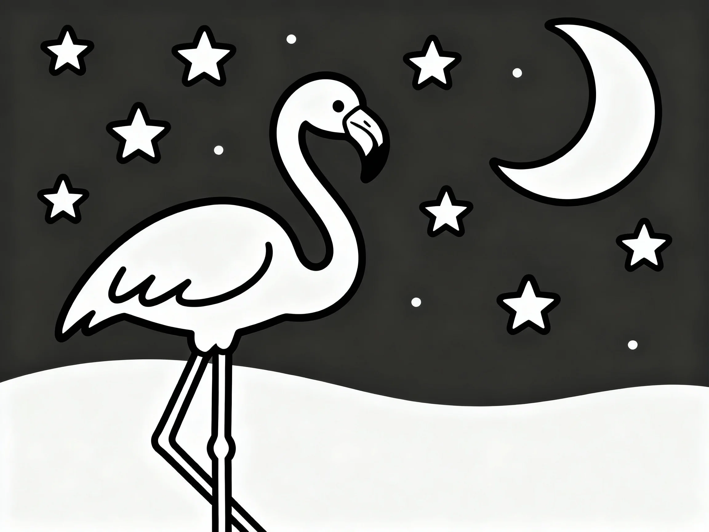 Flamingo with Stars