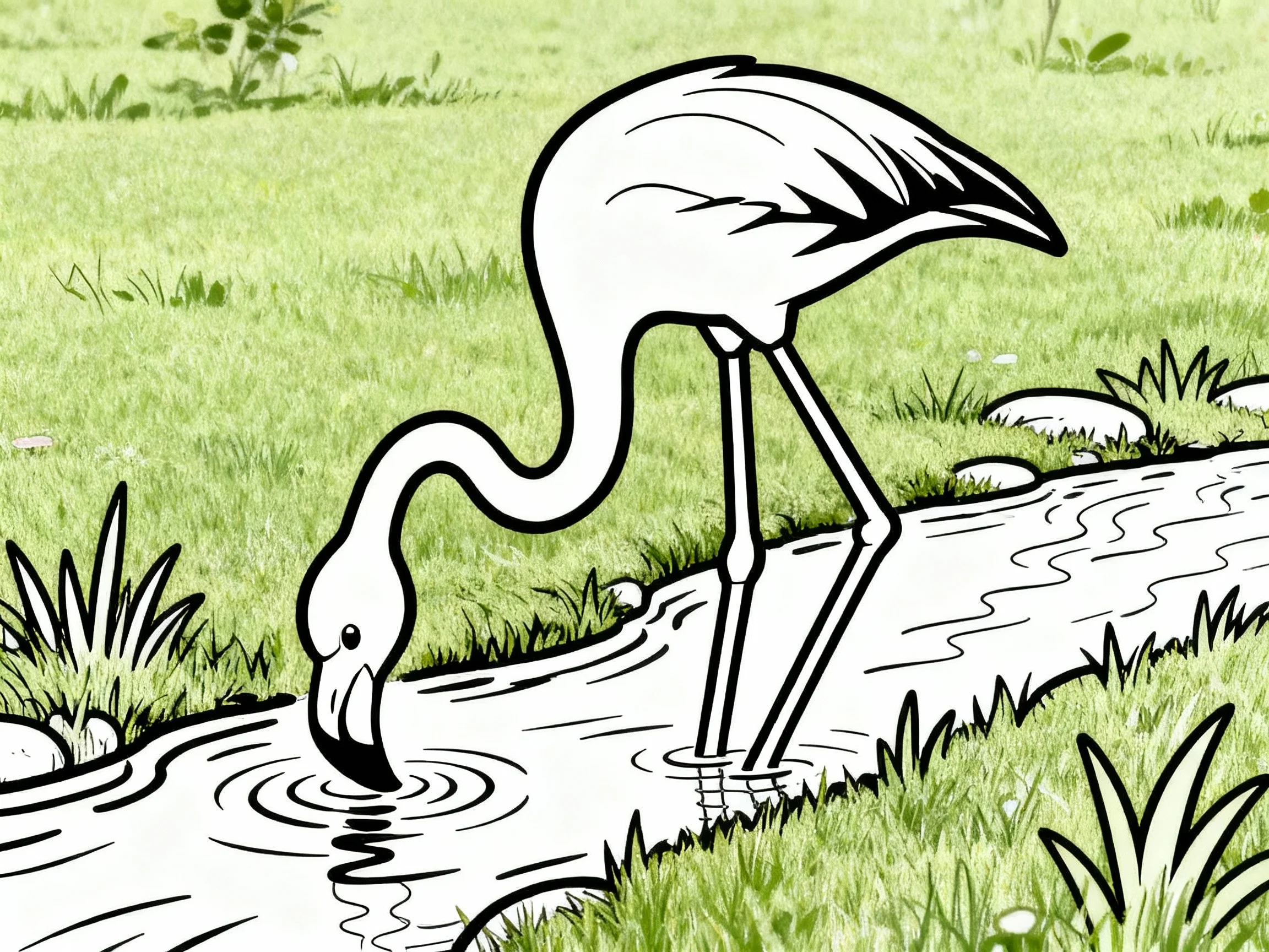 Flamingo Drinking