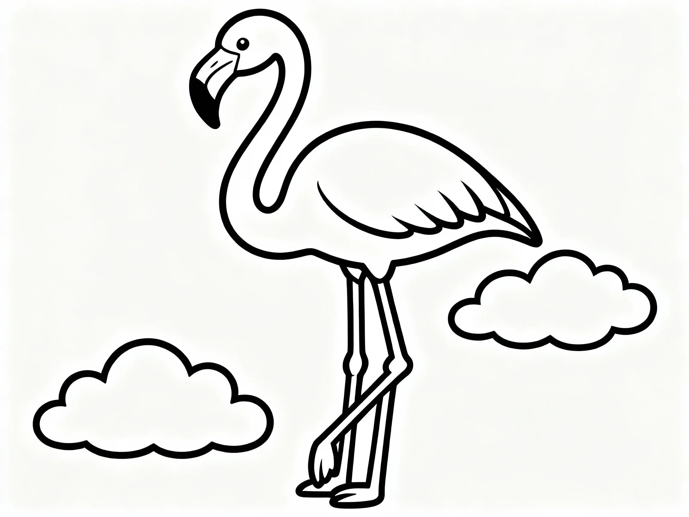 Flamingo with Clouds
