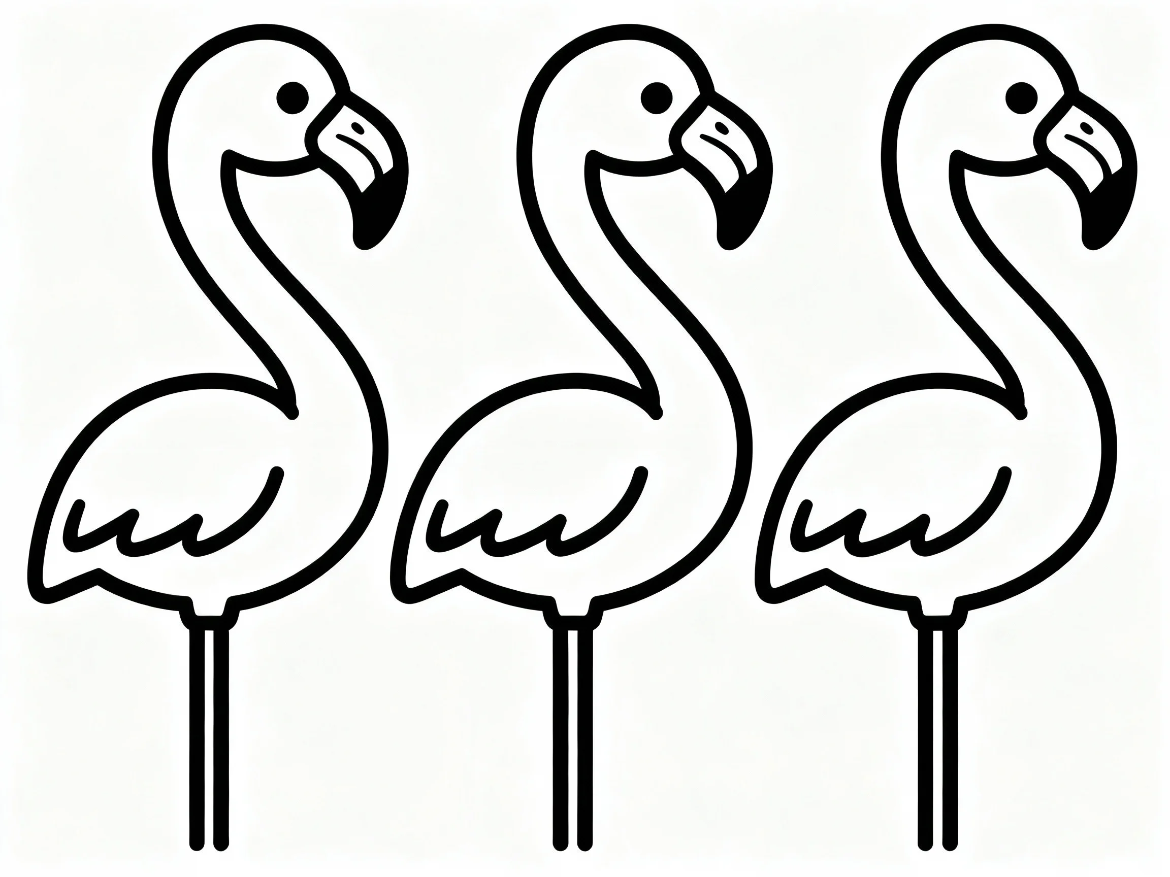 Three Flamingos in a Row