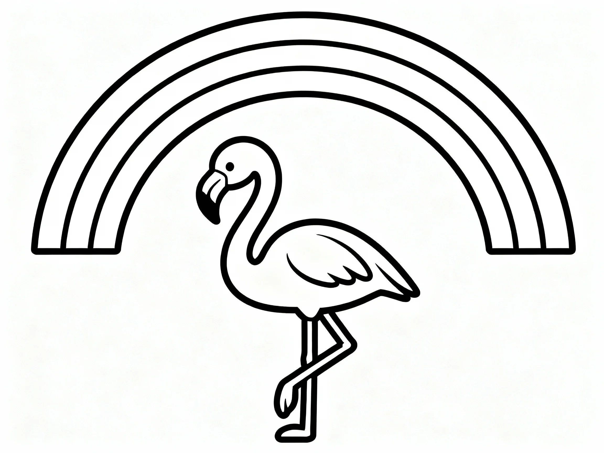 Flamingo with Rainbow