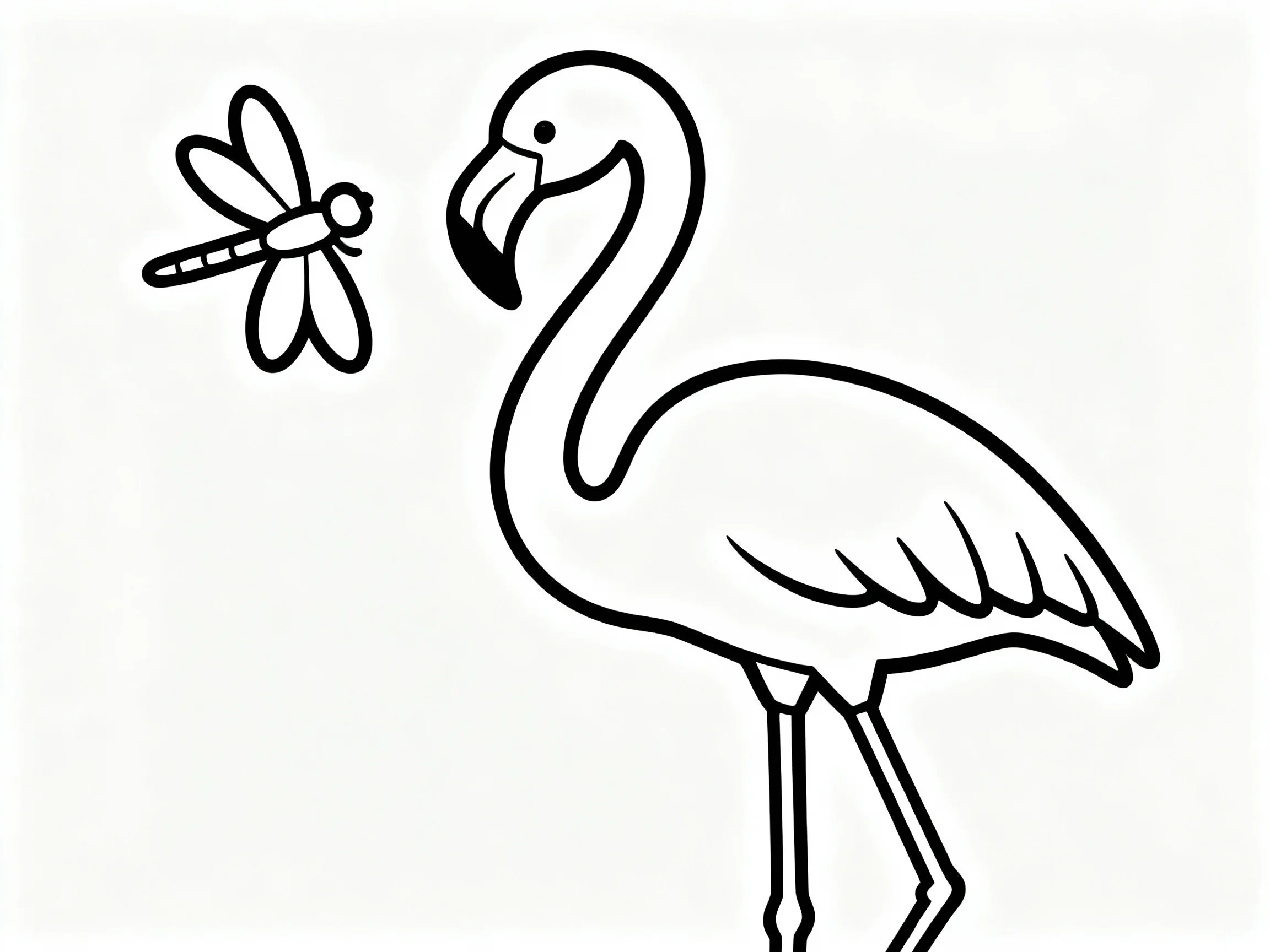 Flamingo and Dragonfly