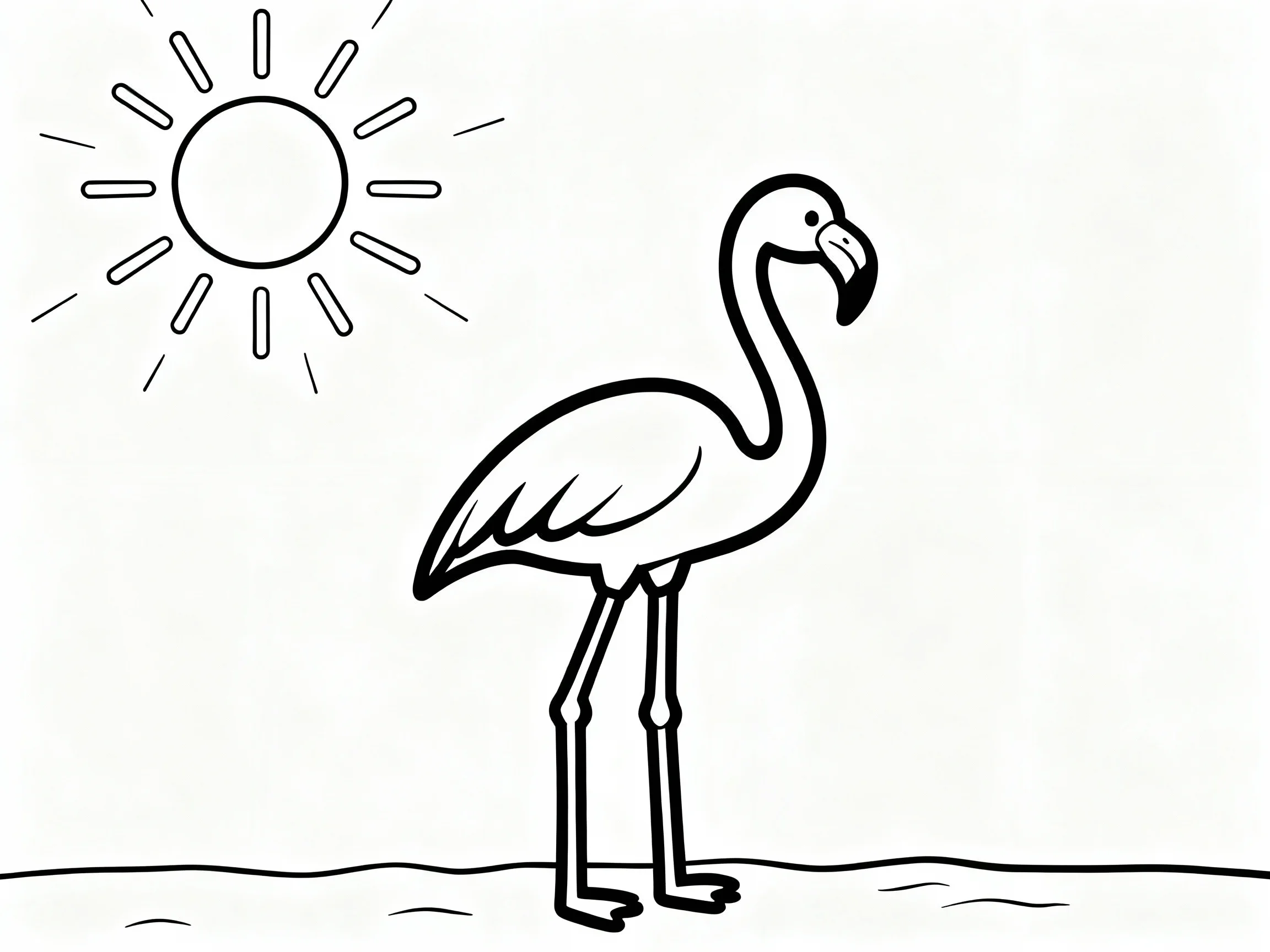 Flamingo with Sun