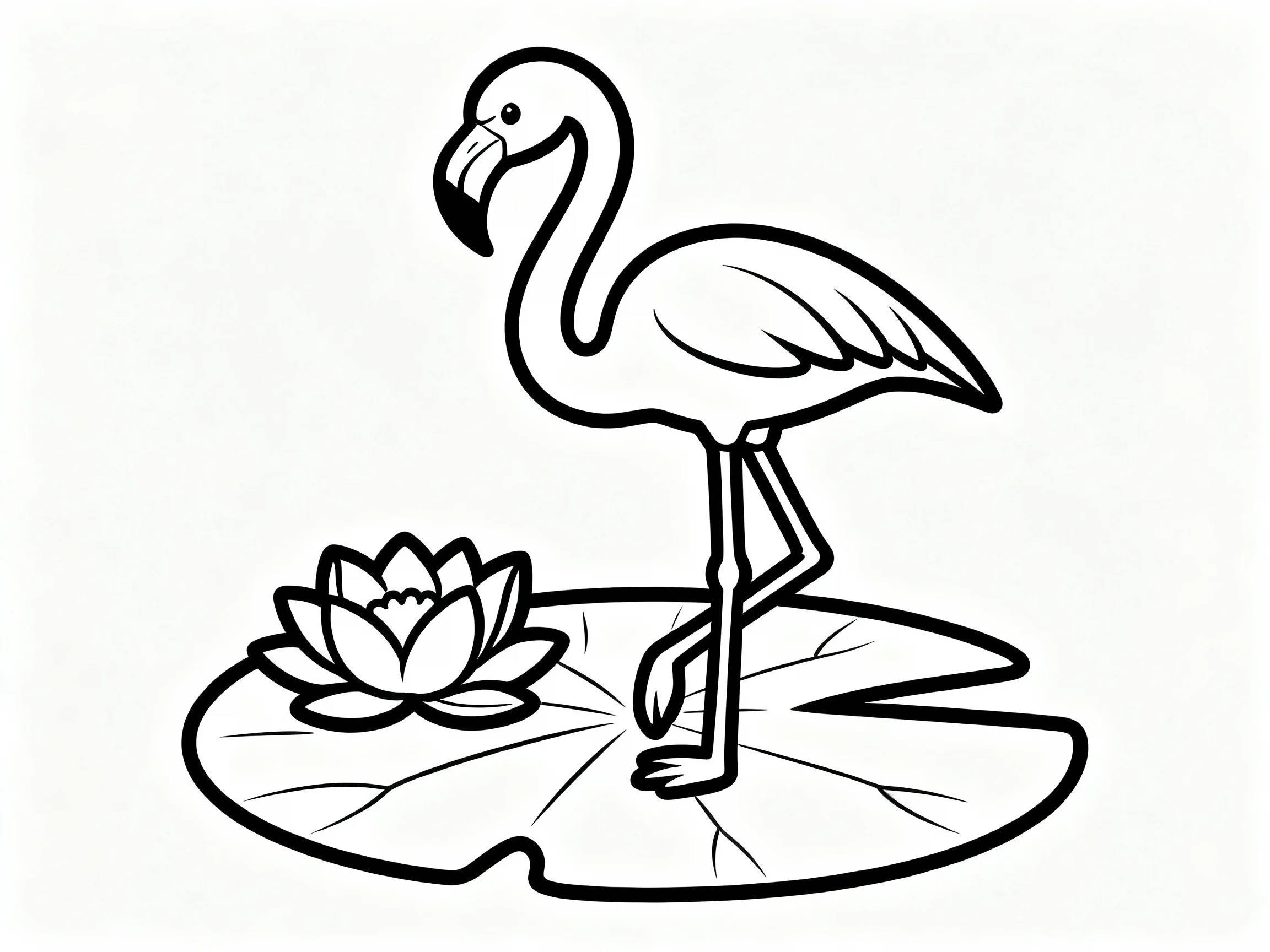 Flamingo with Lily Pad