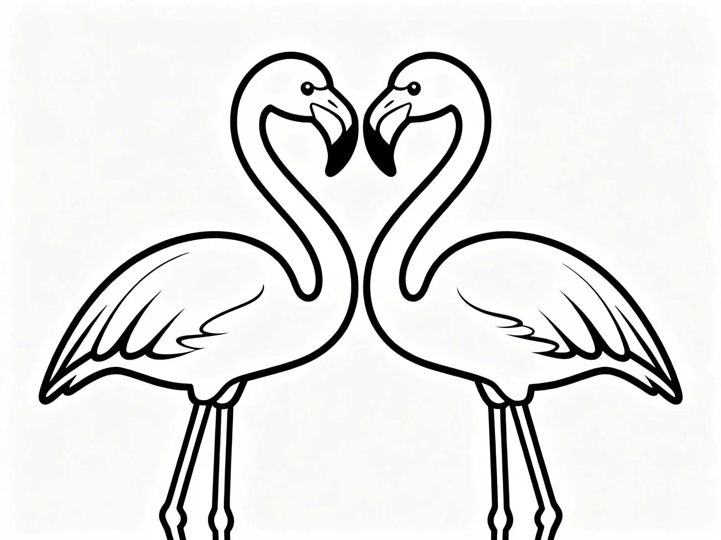 Flamingo Pair Facing