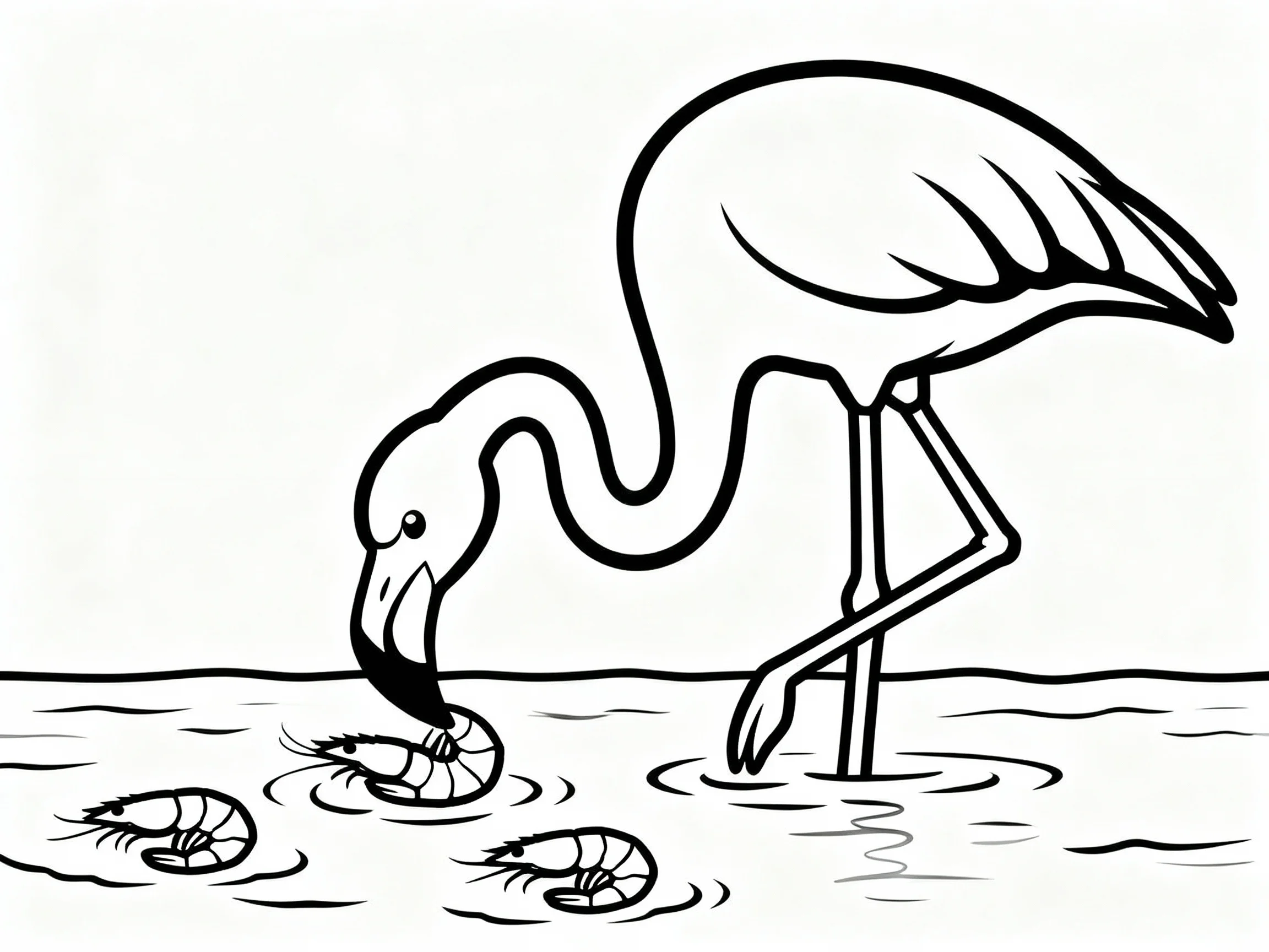 Flamingo Eating Shrimp