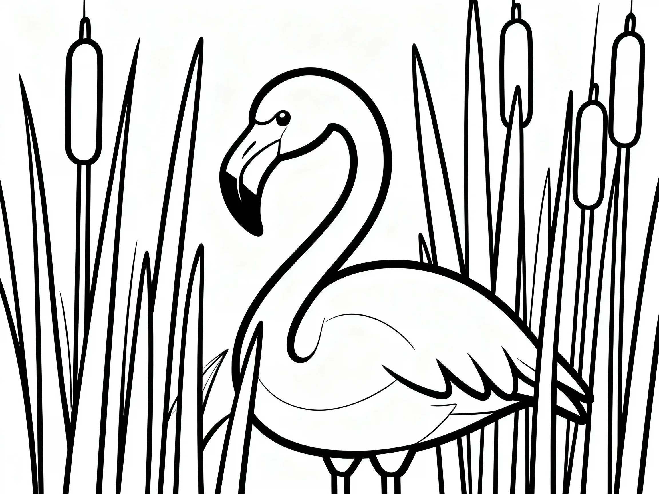 Flamingo in Reeds