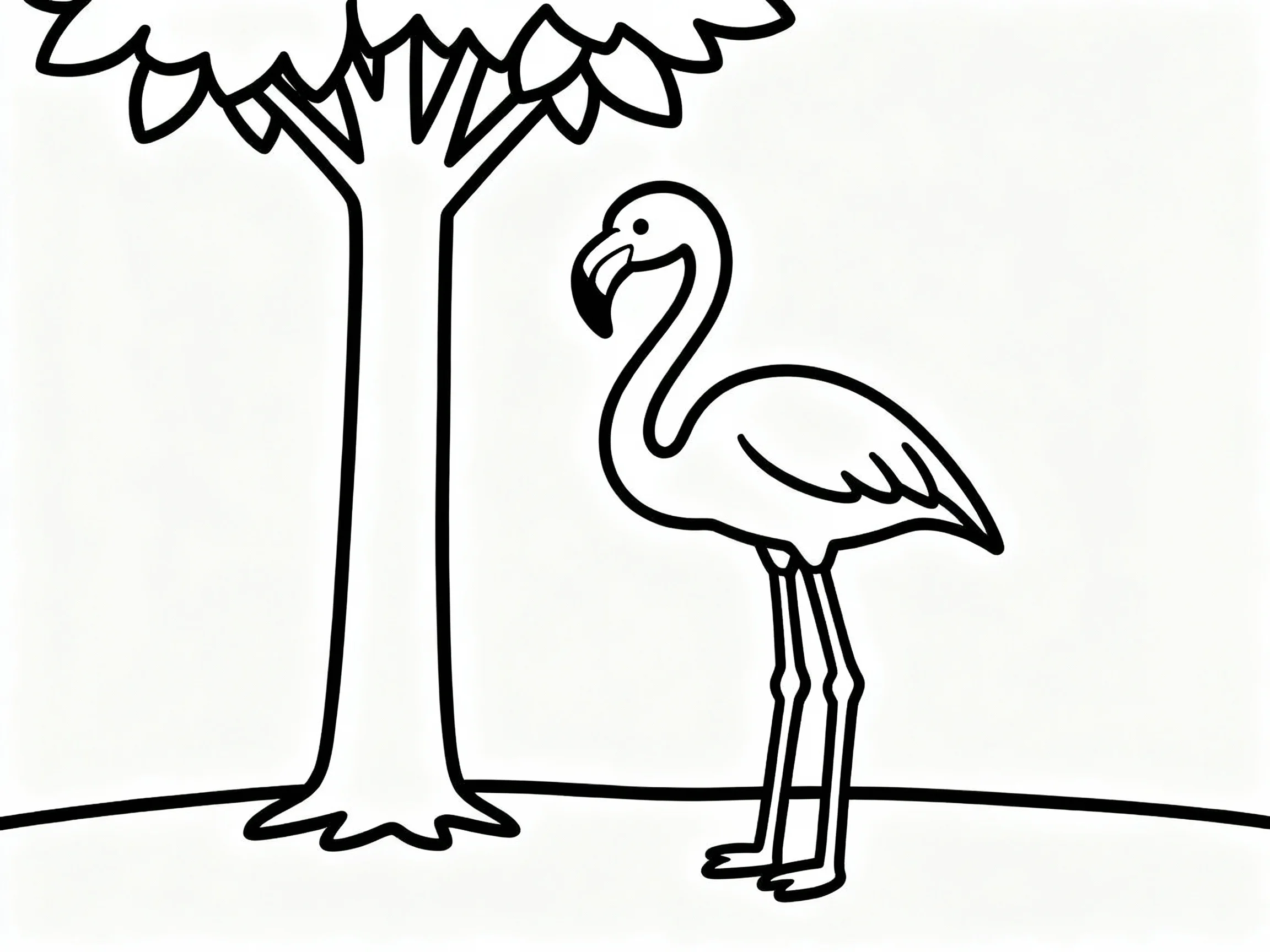 Flamingo with Tree
