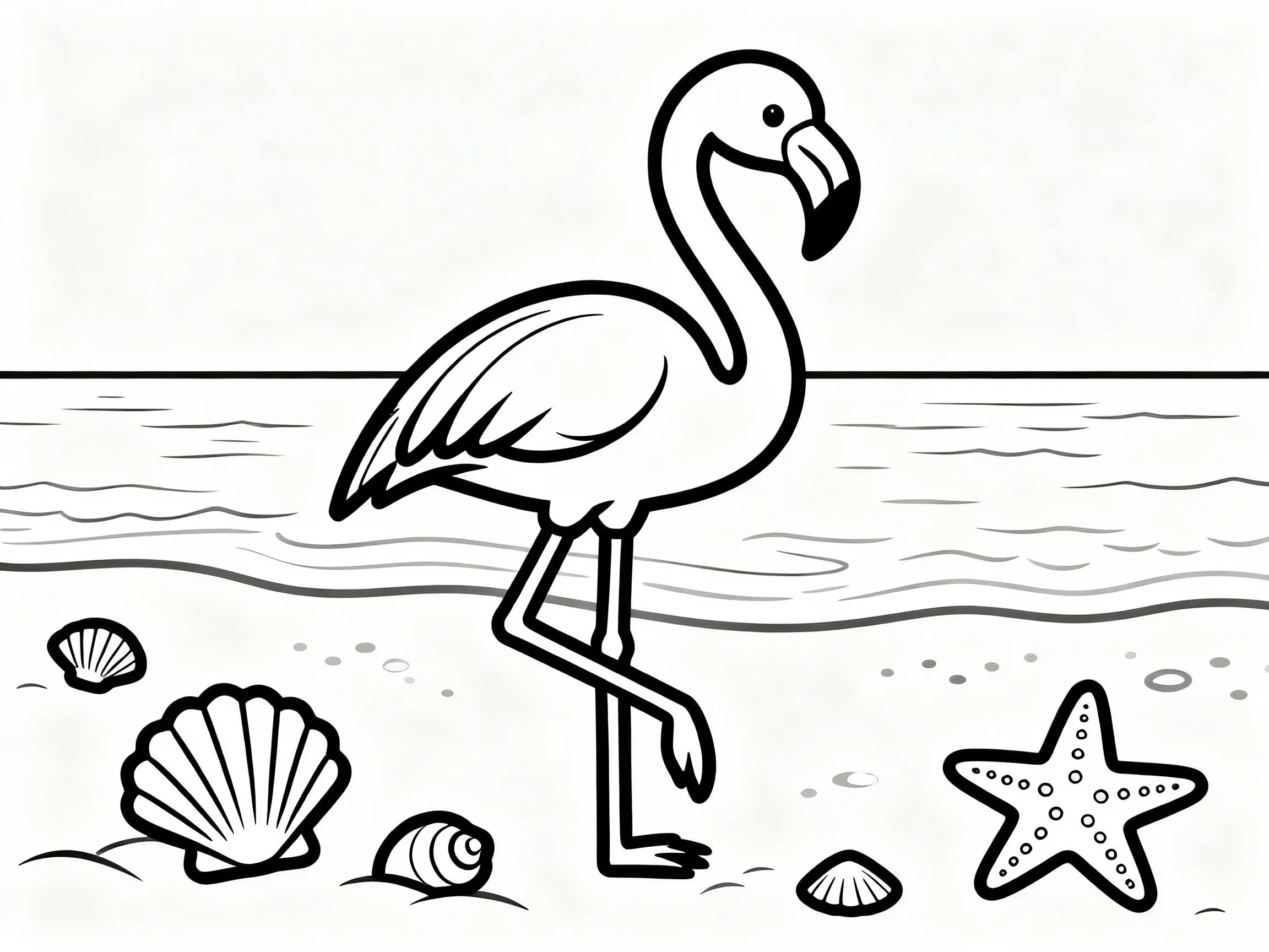 Flamingo with Seashells