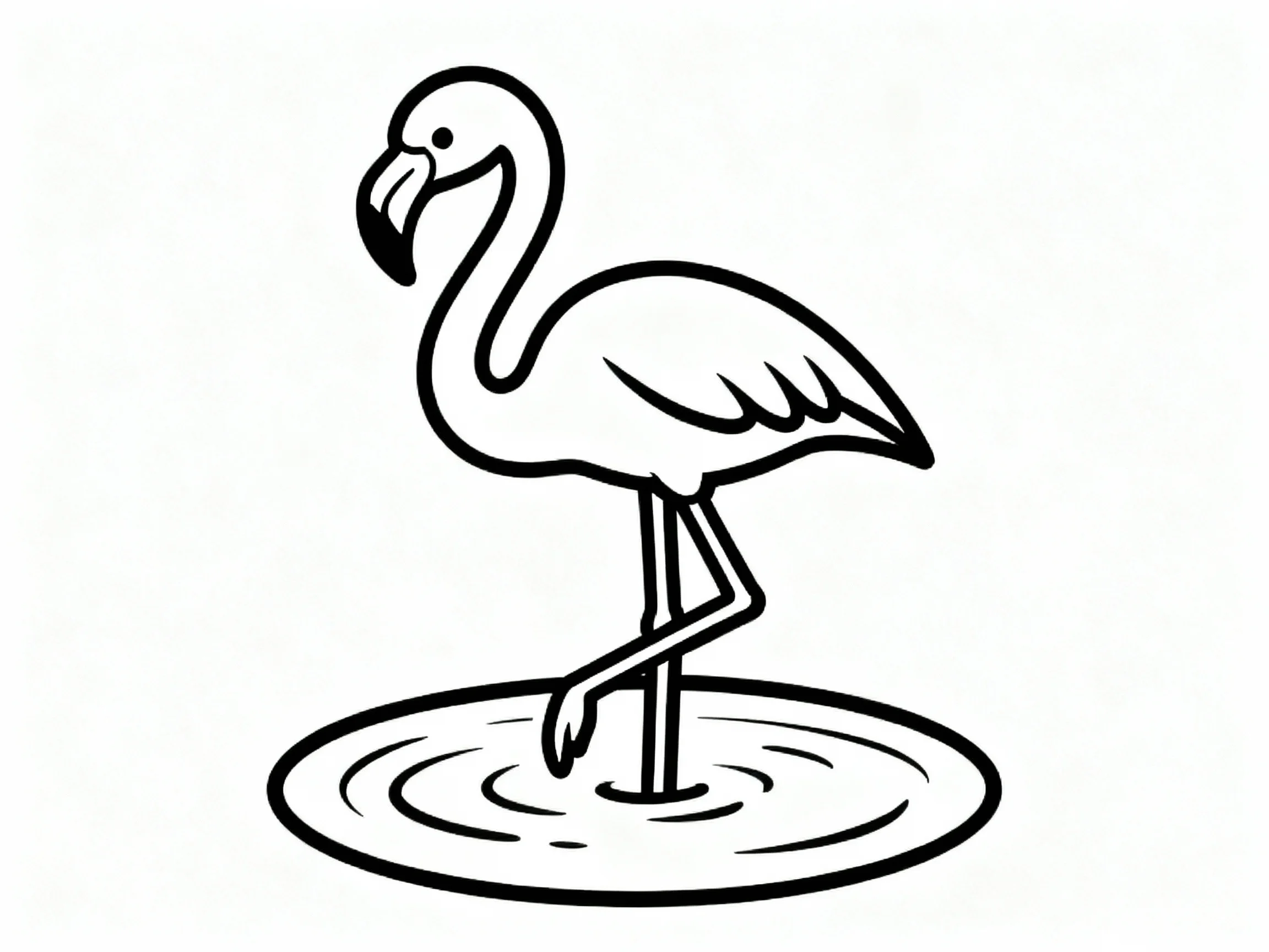 Flamingo in Puddle