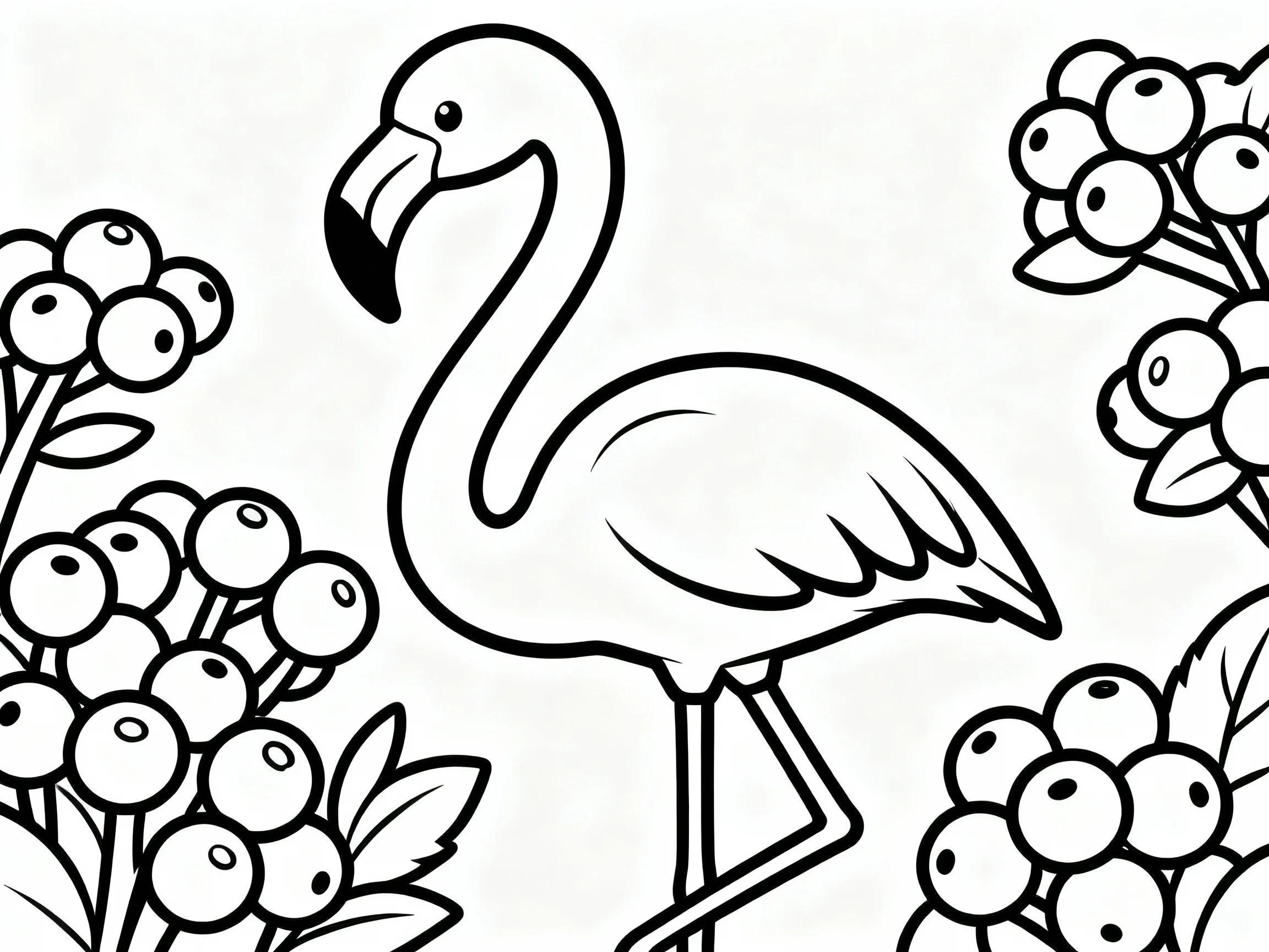 Flamingo with Berries
