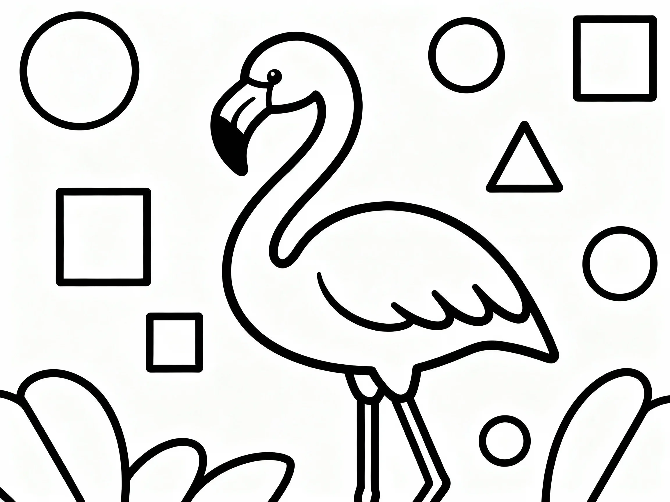 Flamingo with Geometric Shapes
