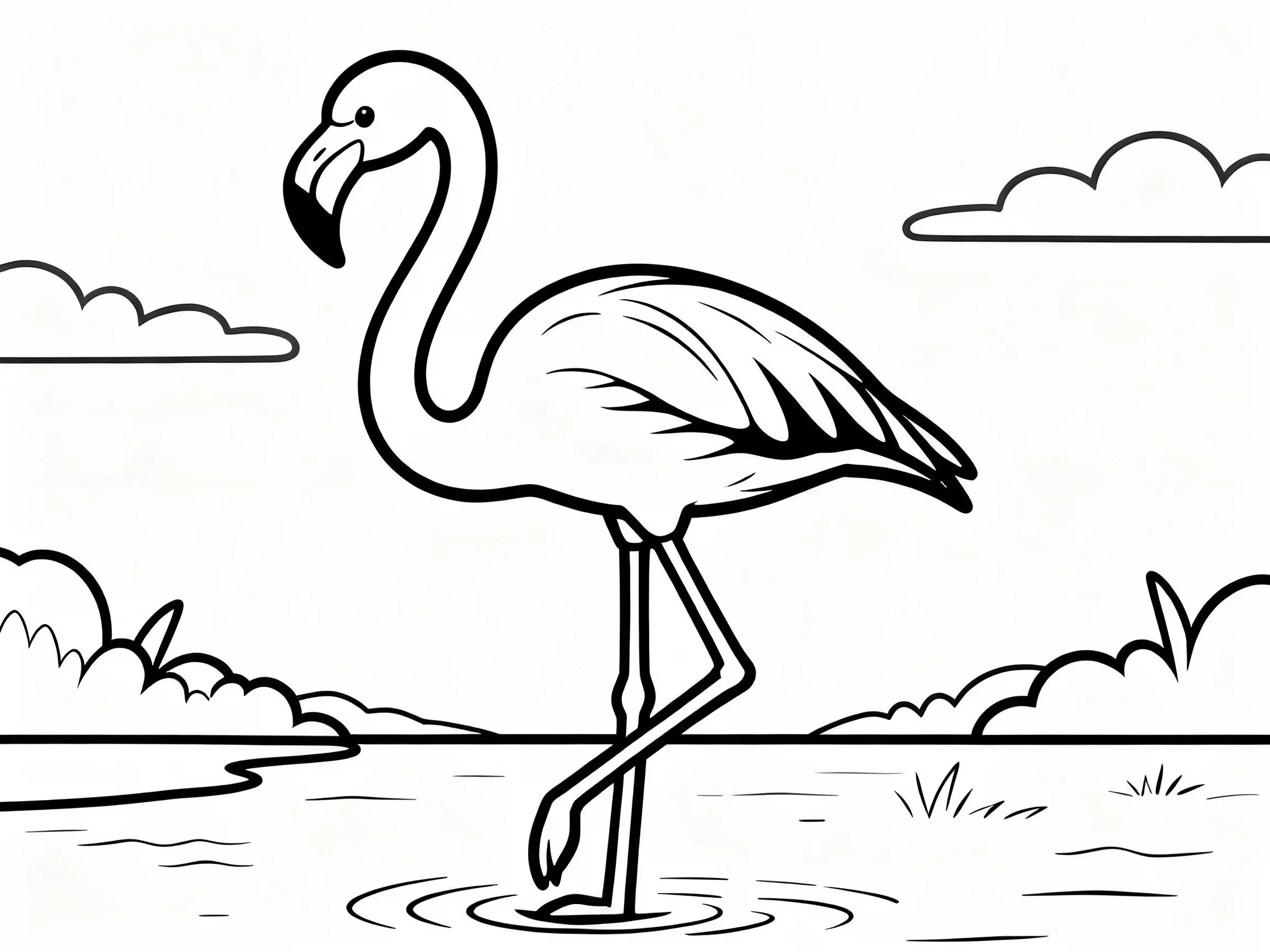 Flamingo in Nature Scene