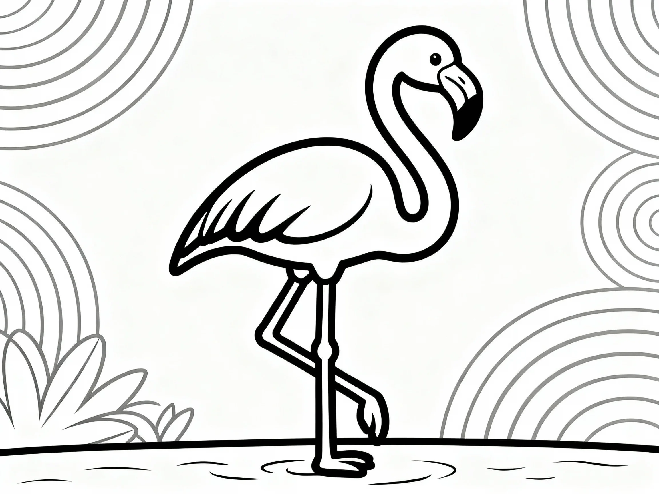 Flamingo with Decorative Background