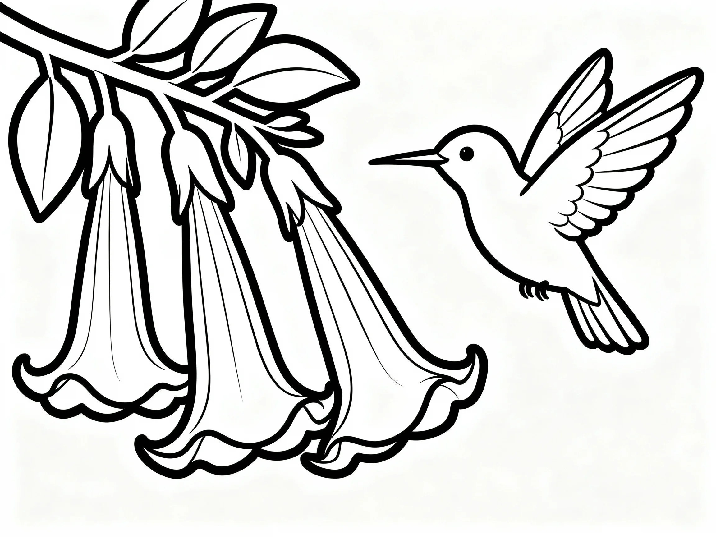 Hummingbird and Flowers