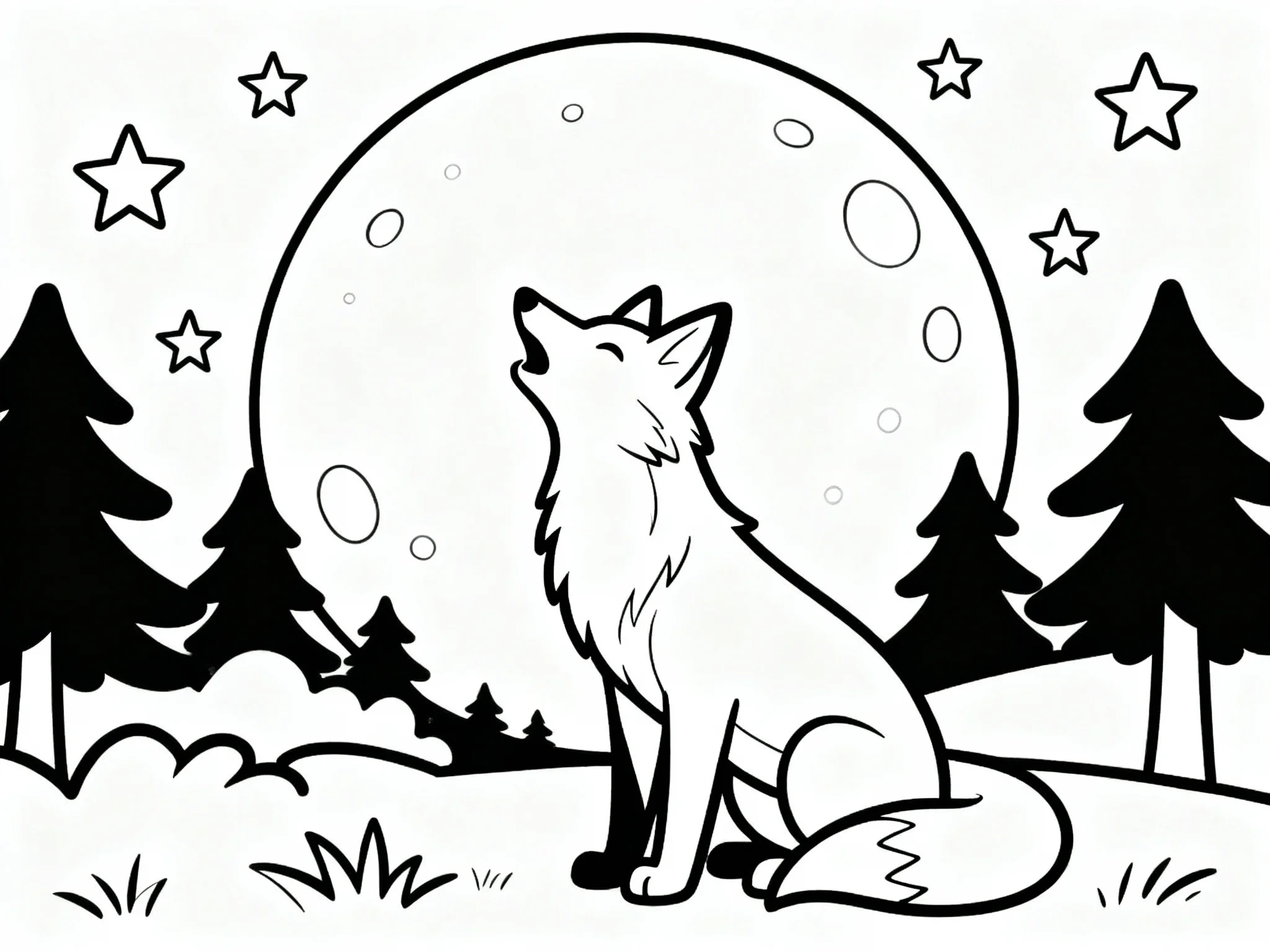 Fox Under the Moon