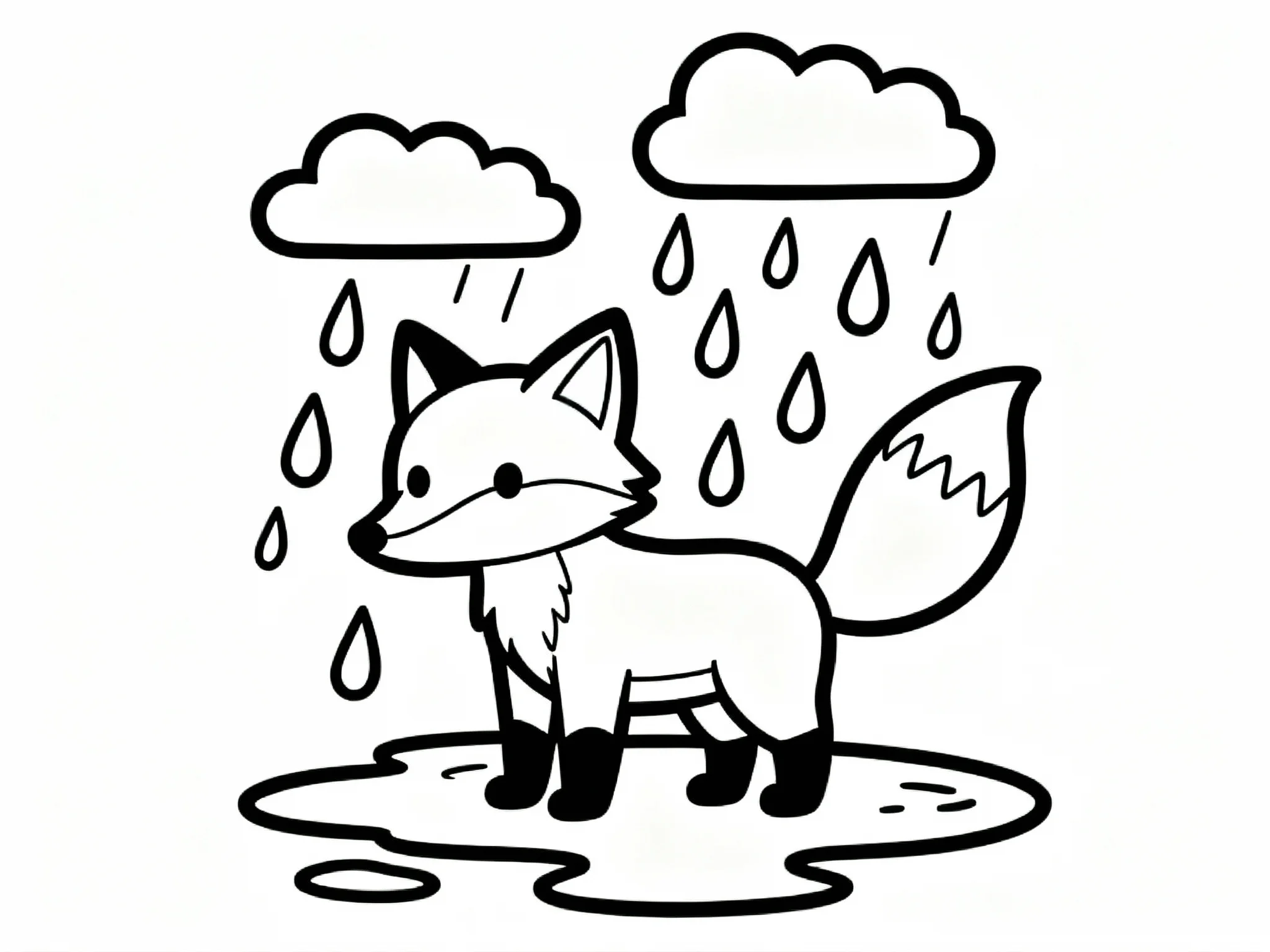 Fox in the Rain