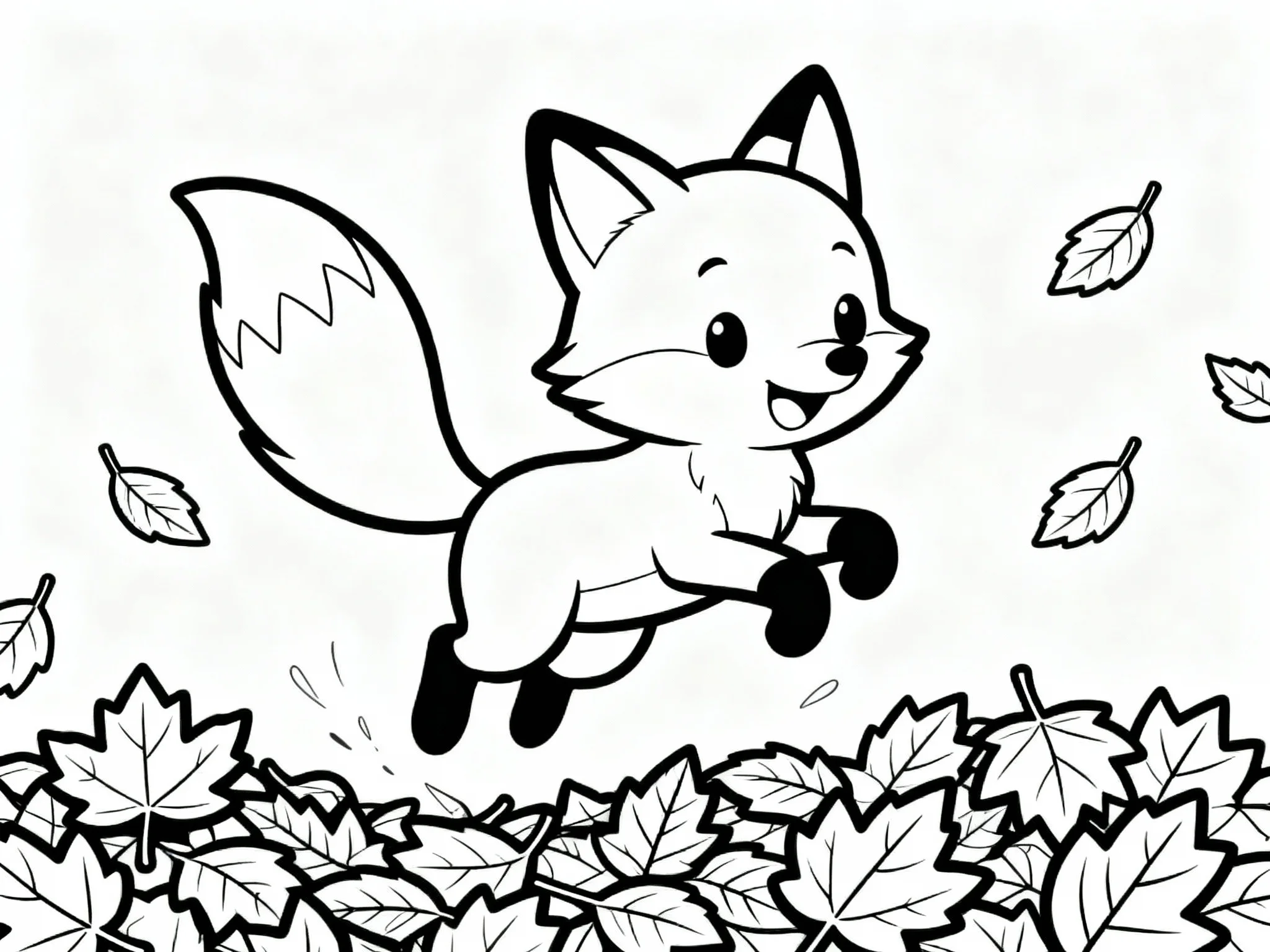 Fox Playing with Leaves