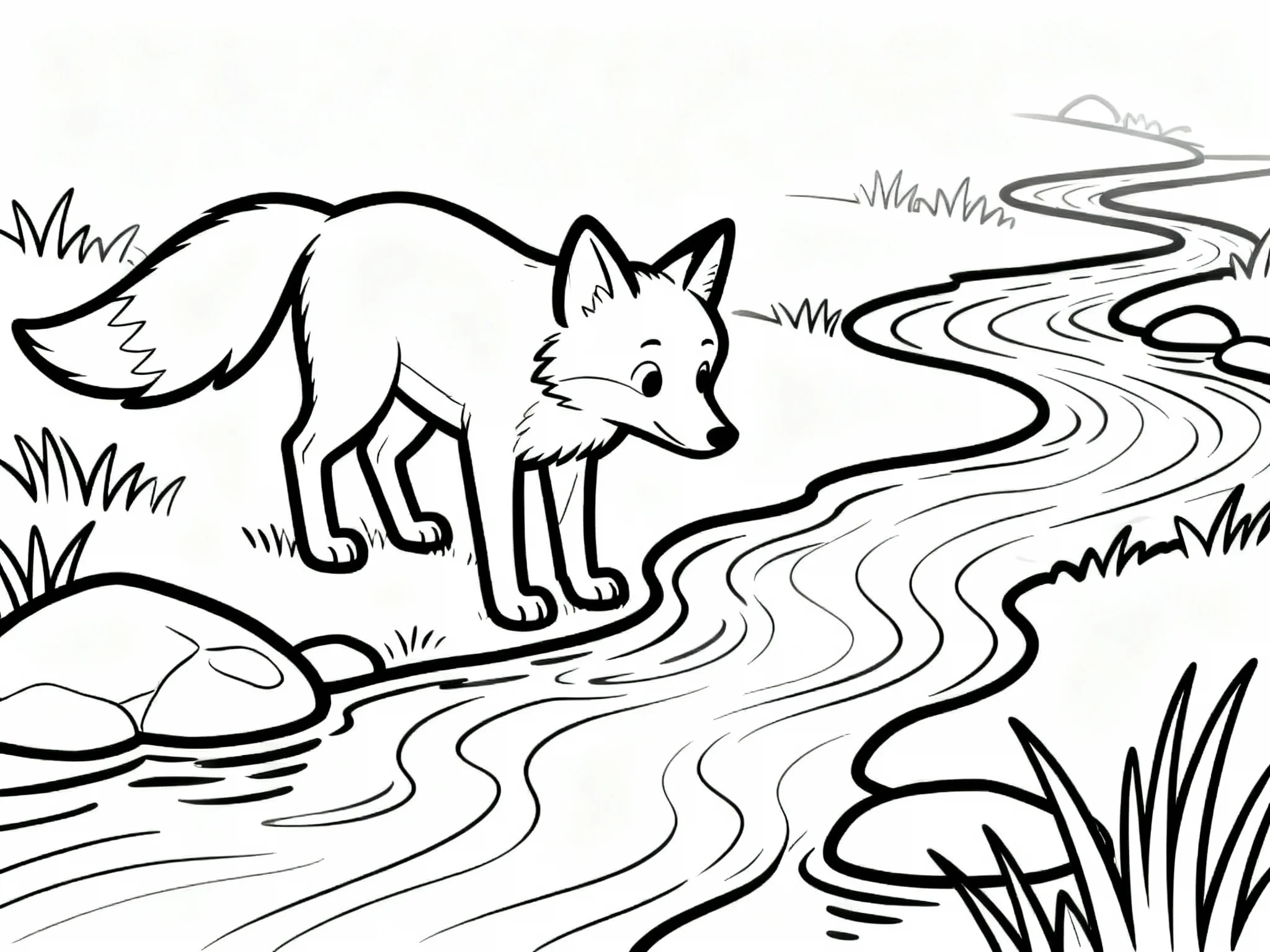 Fox by the Stream